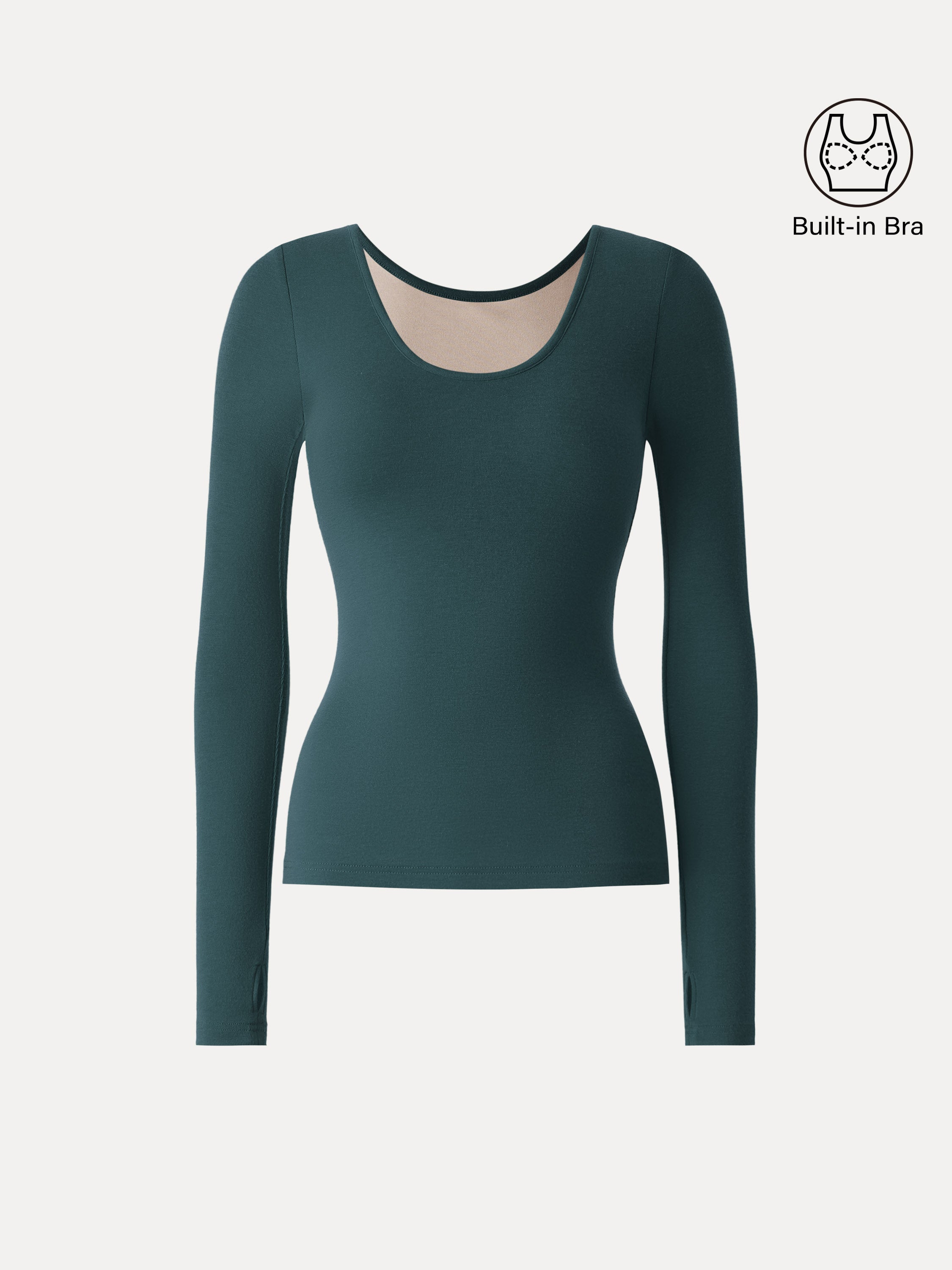 Lyocell Cashmere Scoop Neck Thumbhole Brami Rust Orange – Women > Tops > Bra Tops | FormaLuxe