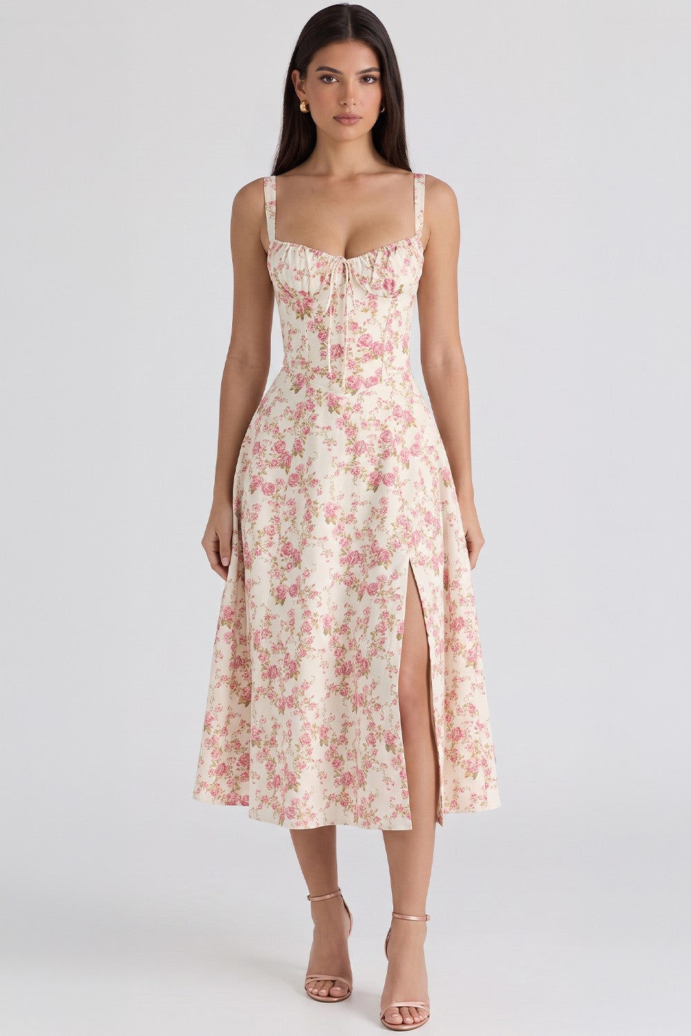 Noemi Bustier-Kleid in Weiß geblümt