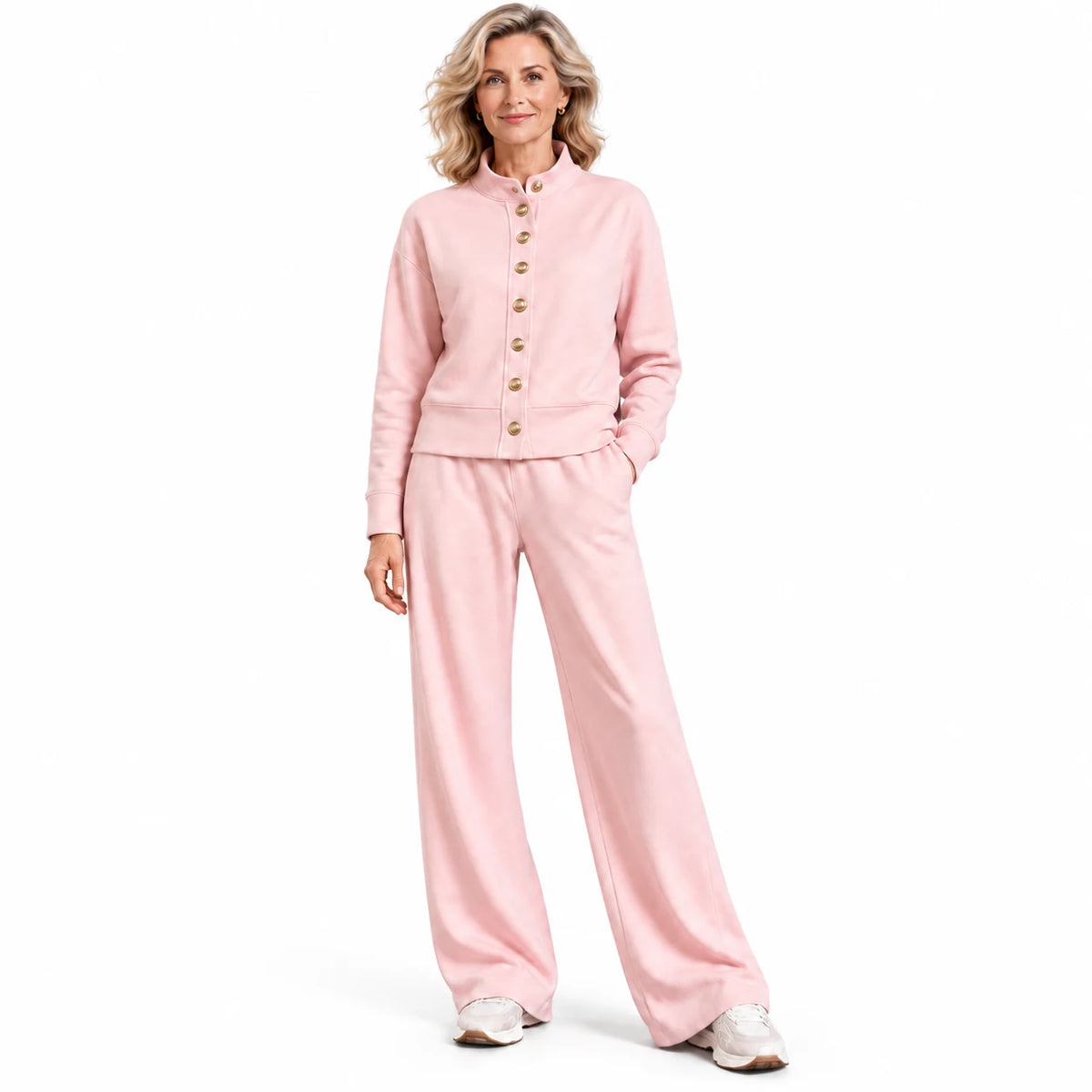 Valerie Strick-Set Damen Rosa – Gesamtansicht auf weißem Hintergrund | FormaLuxe