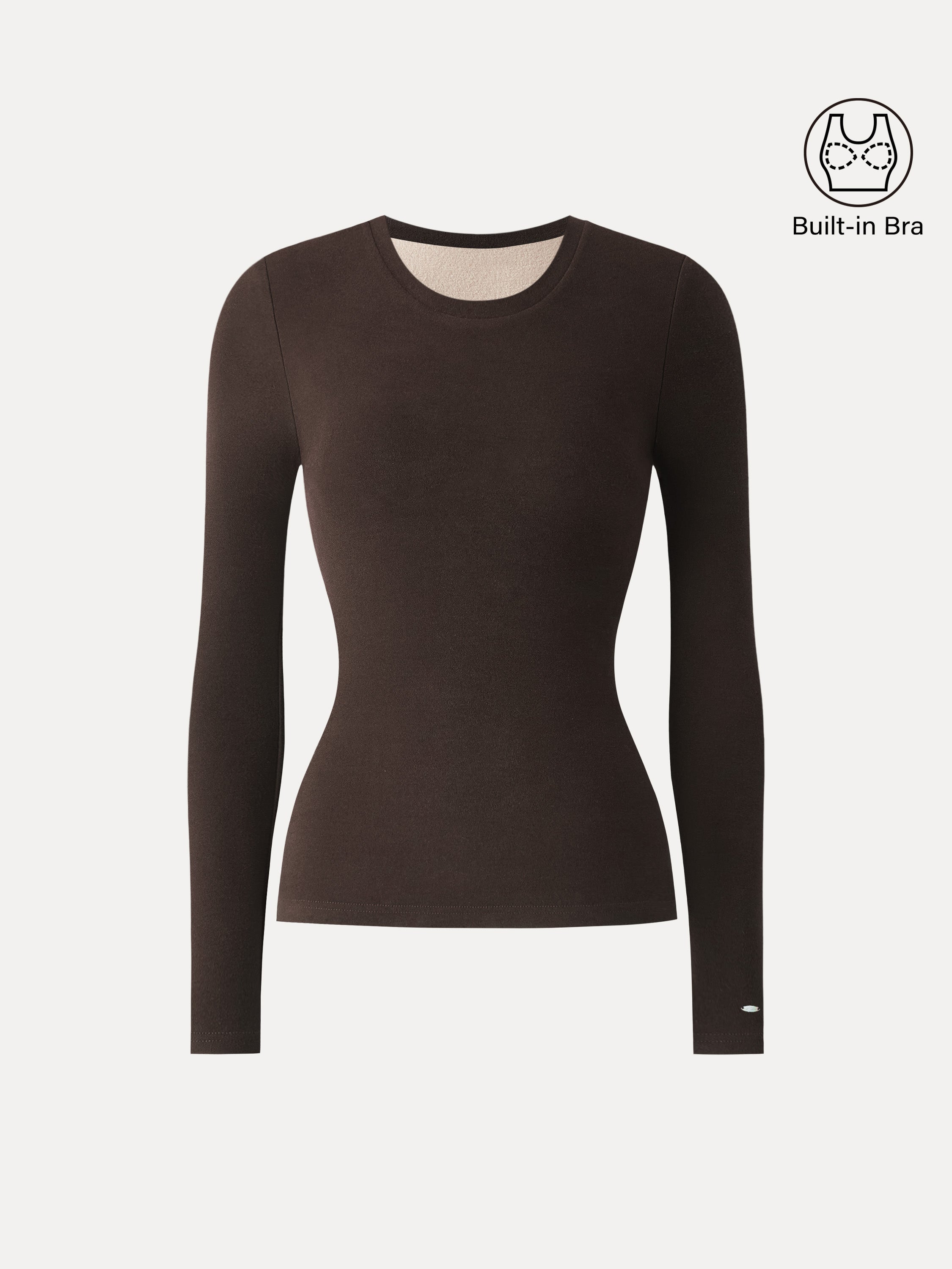 MaxWarm Crewneck Long Sleeve Brami Smoky Navy – Women > Tops > Bra Tops | FormaLuxe
