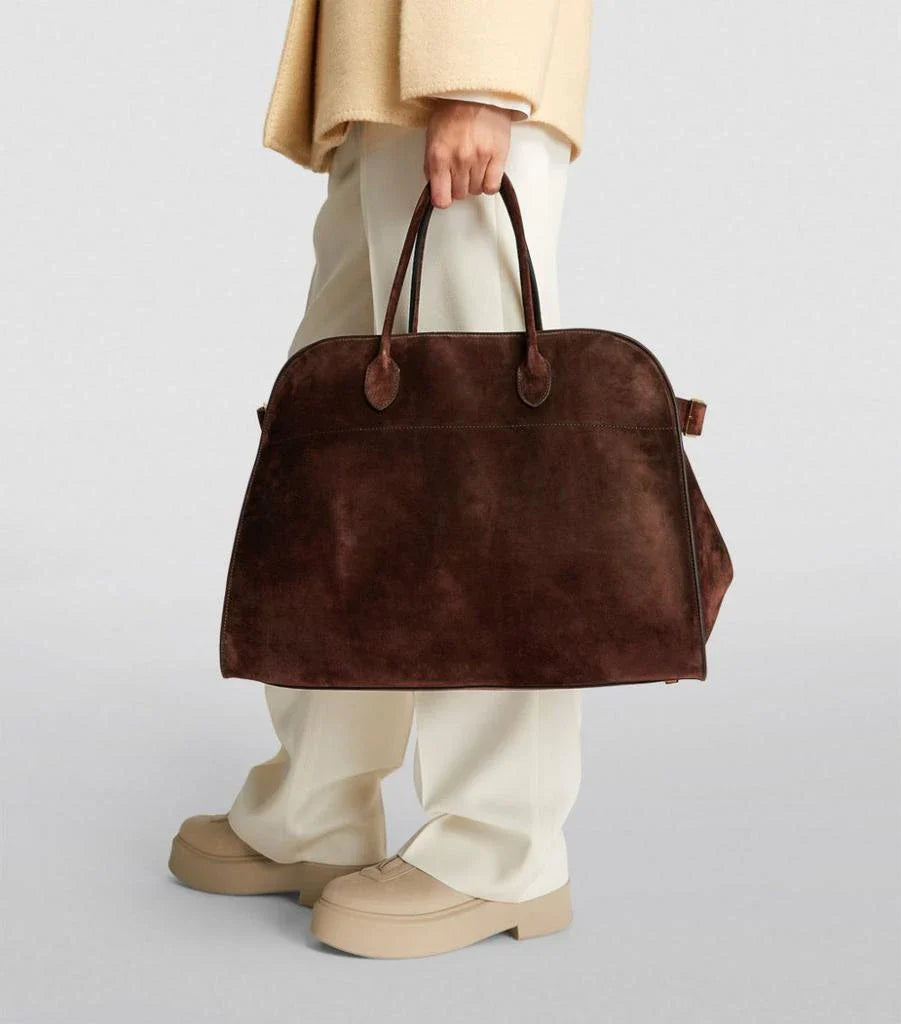 Henna | Suede Large Shopper Tote Bag Brown | FormaLuxe