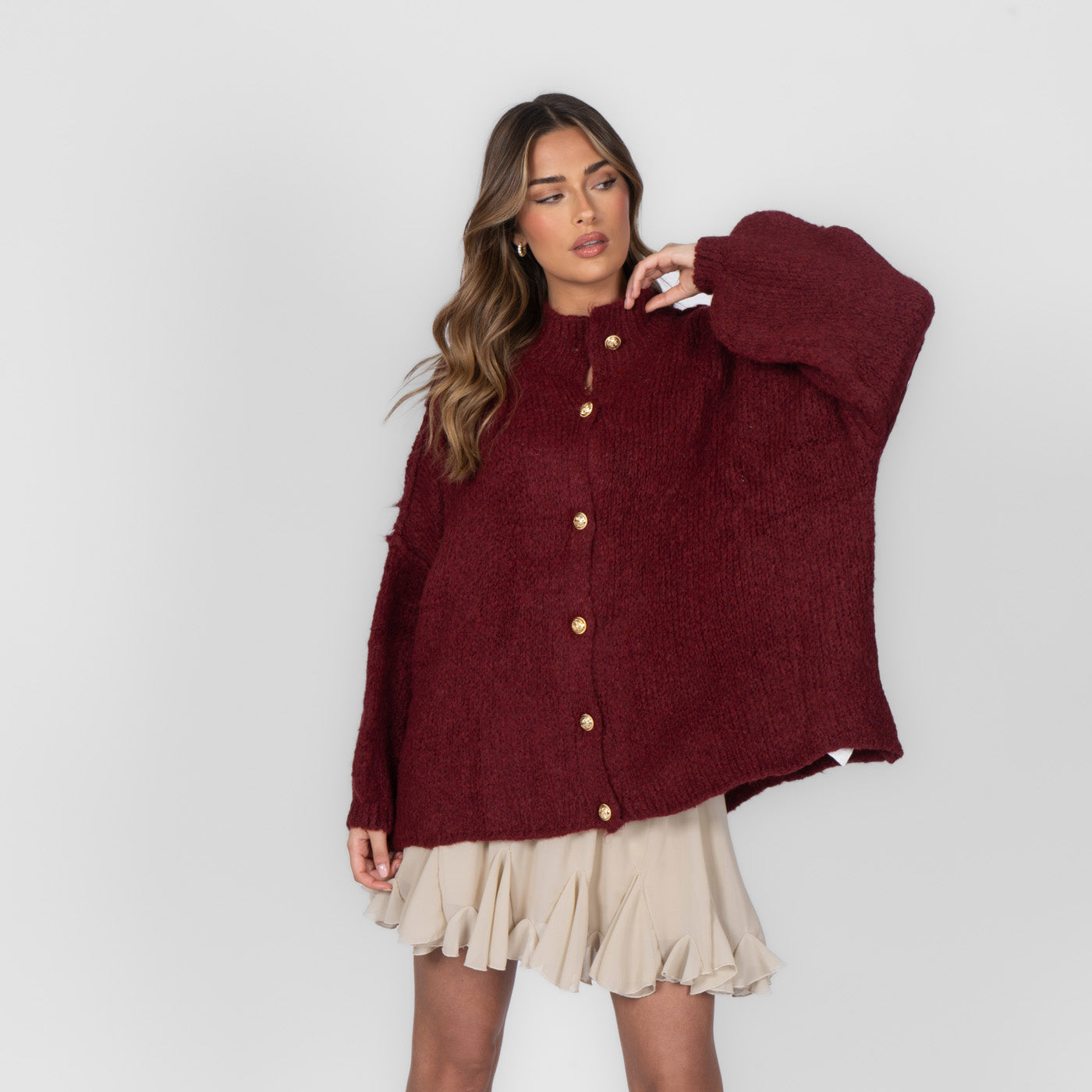 Greta | Oversized Strickjacke aus Grobstrick