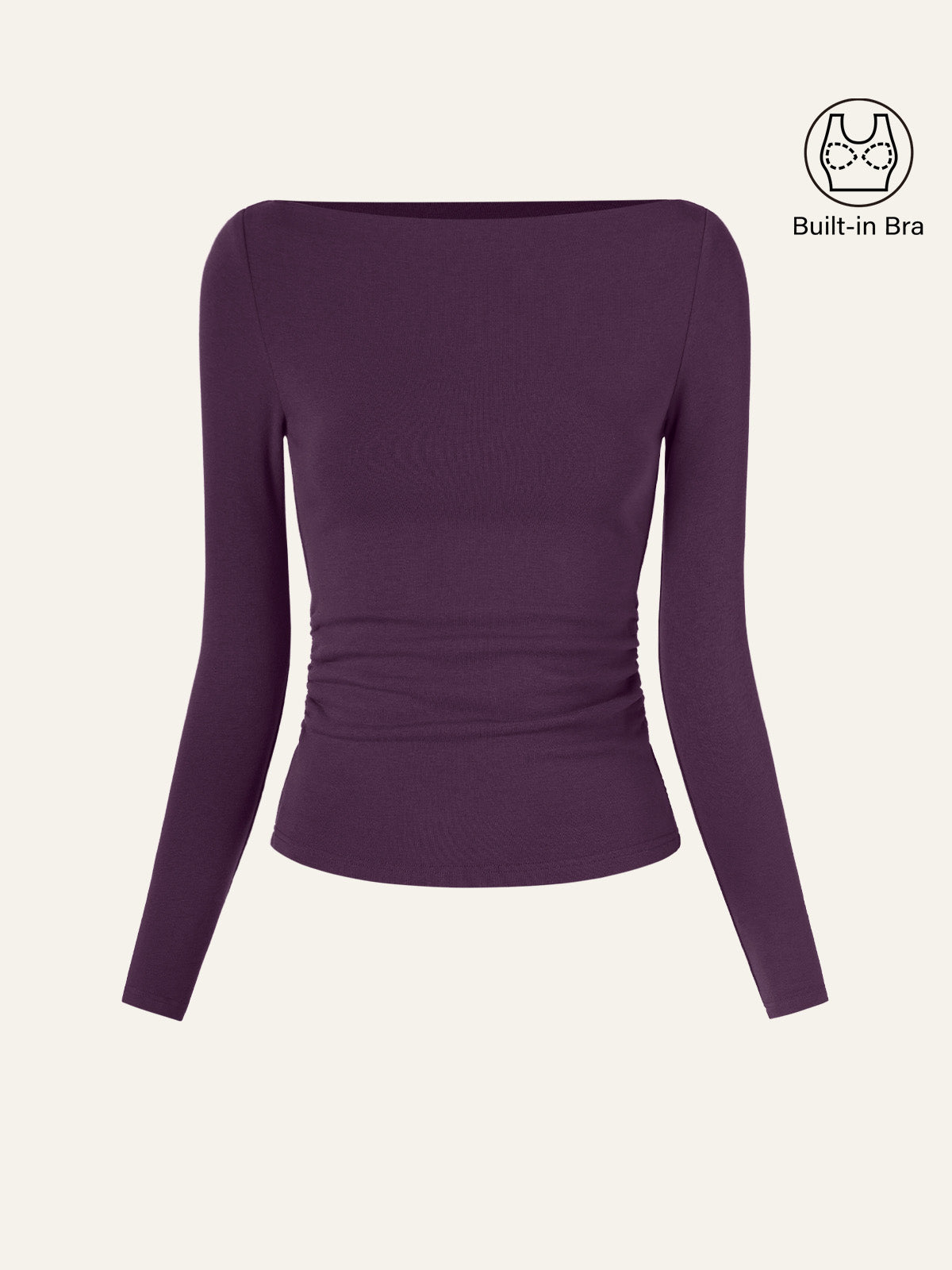 Modern Side Ruched Boatneck Brami Top Sea Glass – Women > Tops > Bra Tops | FormaLuxe