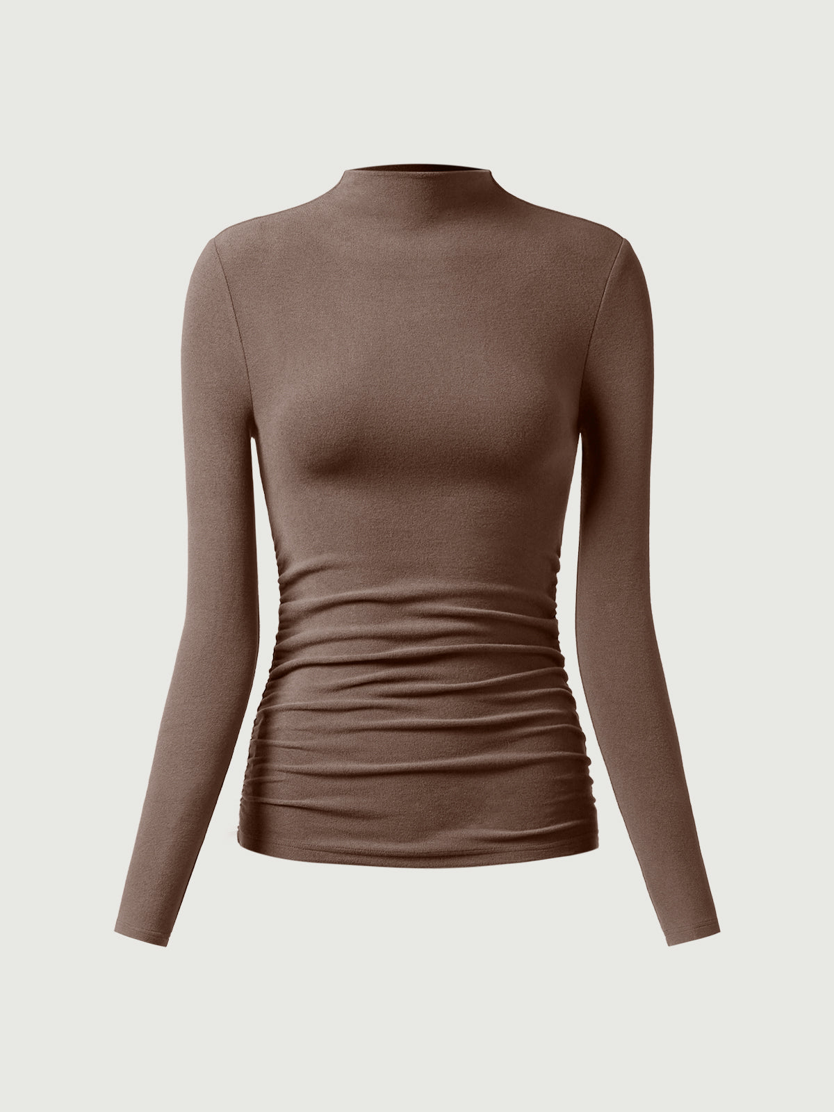 Top à col montant et côtés froncés Eco-Mousse® Off White – Femmes > Hauts > Chemises&Hauts | FormaLuxe