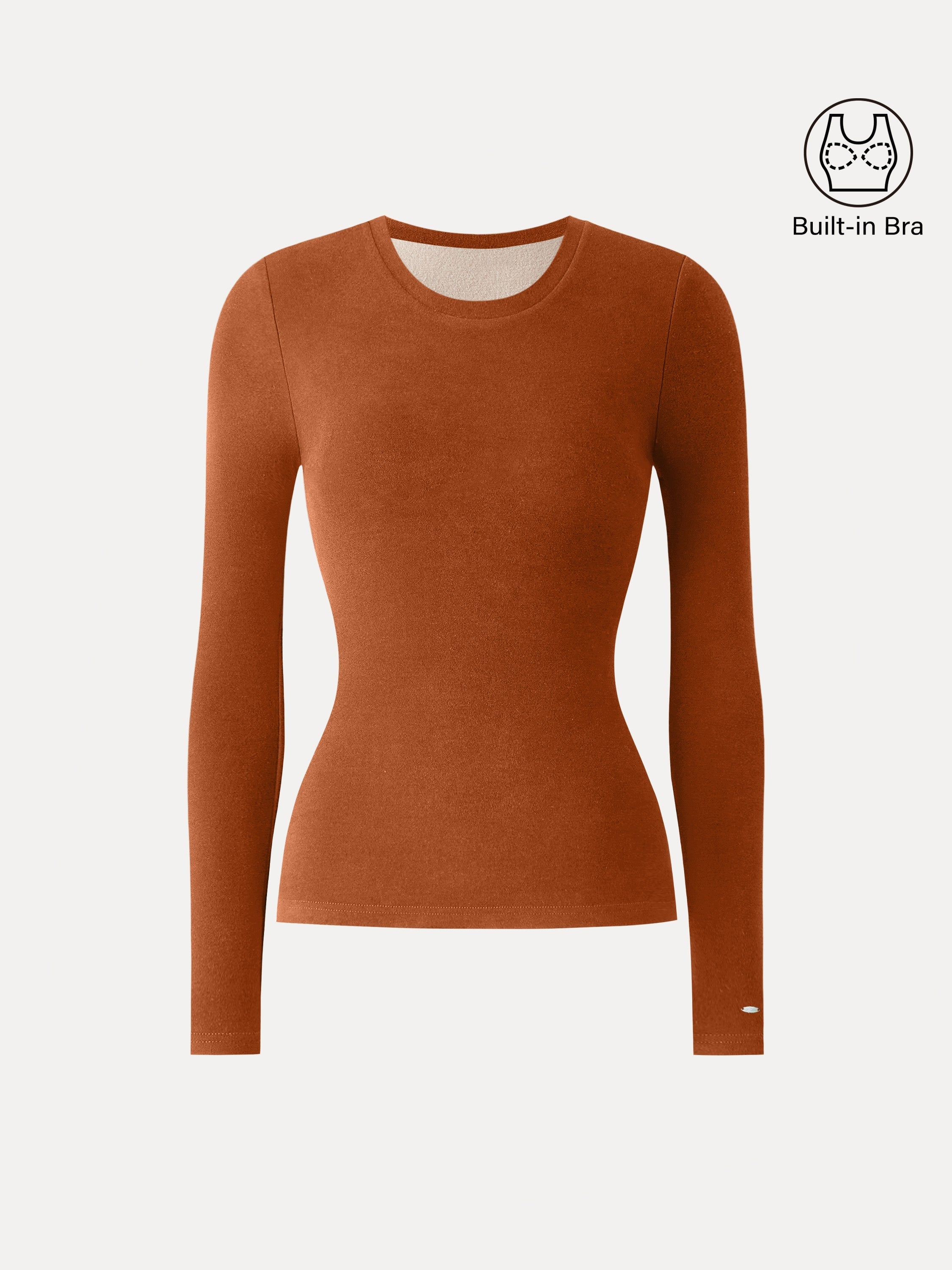 MaxWarm Crewneck Long Sleeve Brami Smoky Navy – Women > Tops > Bra Tops | FormaLuxe