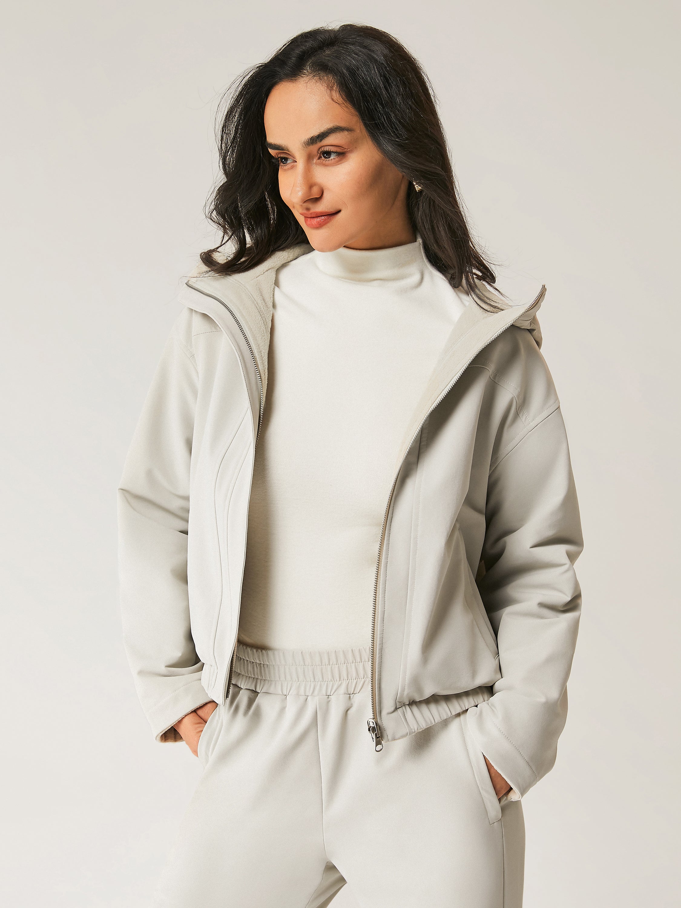 Veste à capuche réversible en polaire imperméable Gainsboro – Femmes > Vêtements d'extérieur > Vestes & Manteaux | FormaLuxe