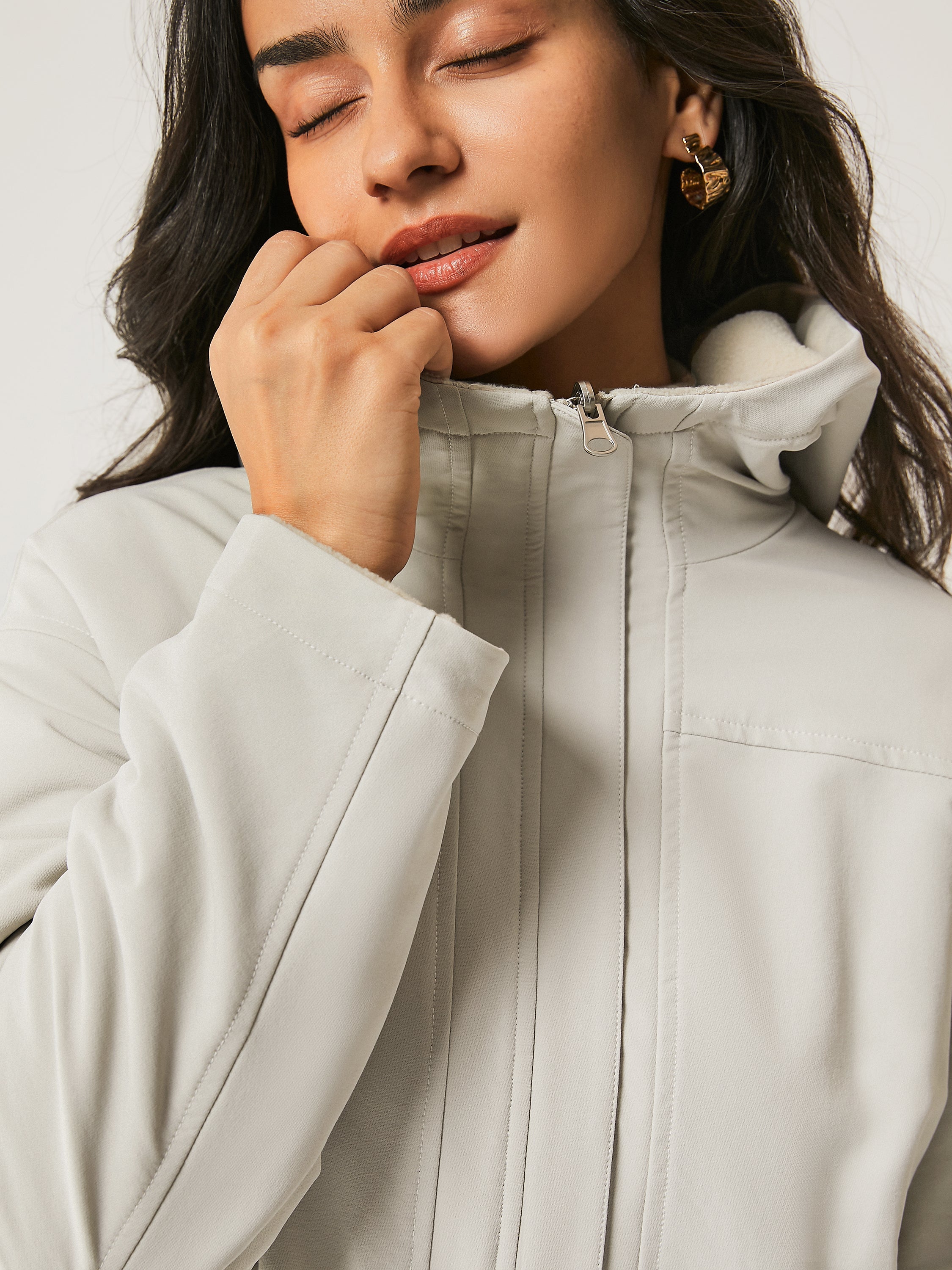 Veste à capuche réversible en polaire imperméable Gainsboro – Femmes > Vêtements d'extérieur > Vestes & Manteaux | FormaLuxe