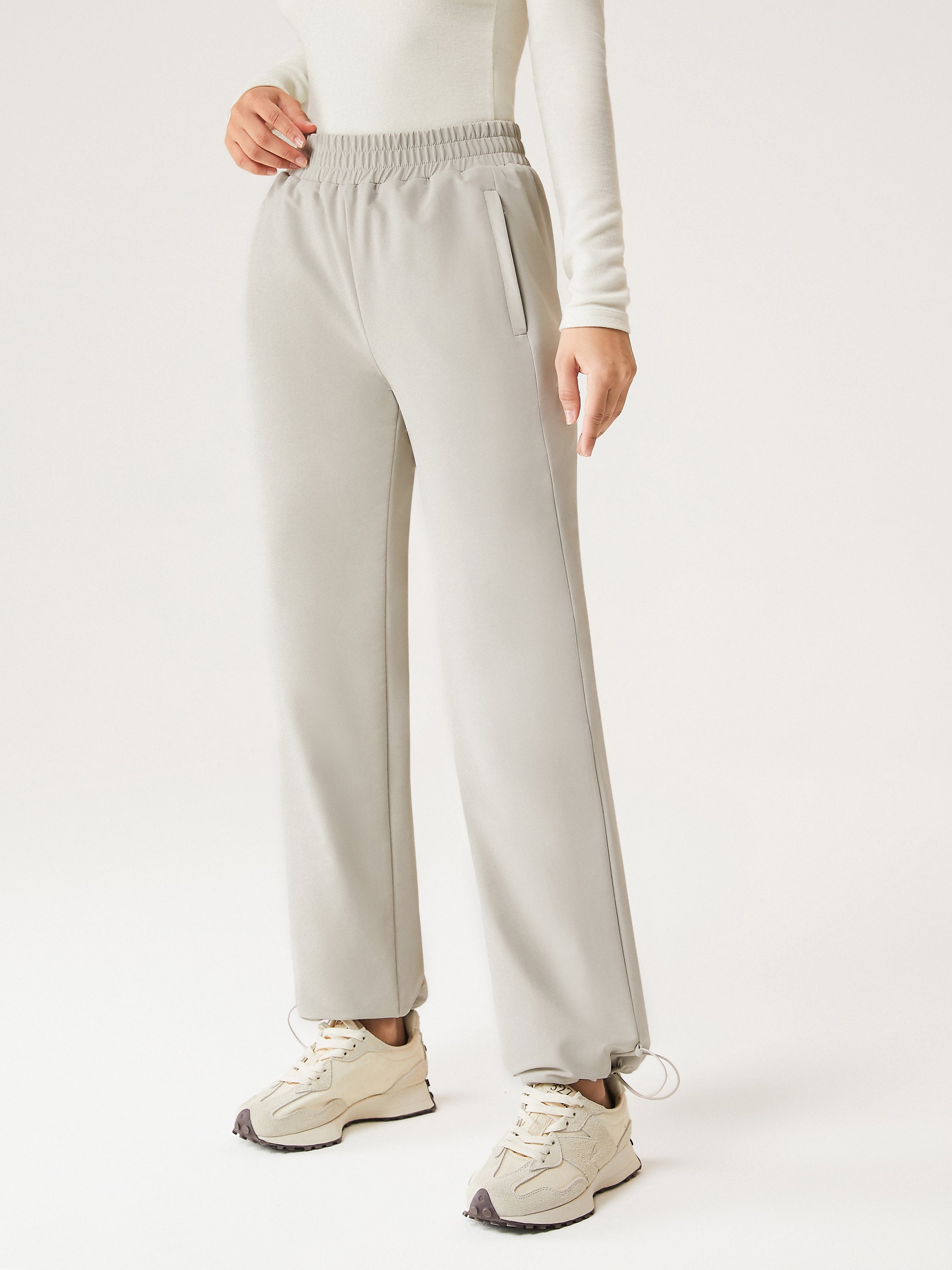 Pantalon à Taille Élastique Doublé en Polaire Imperméable Gainsboro – Femmes > Bas > Pantalons | FormaLuxe