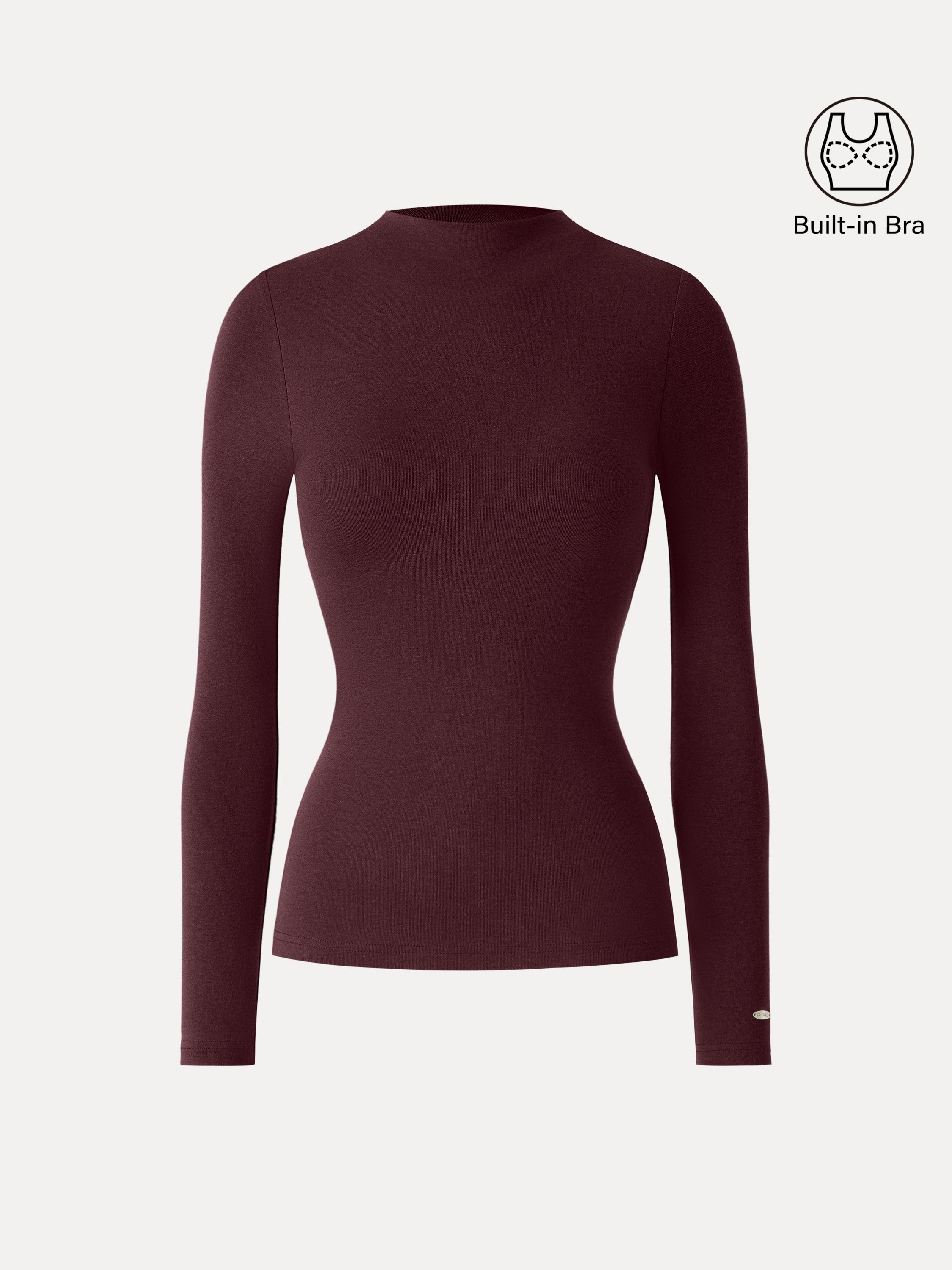 LiteWarm Mockneck Long Sleeve Brami Forest Night – Women > Tops > Bra Tops | FormaLuxe