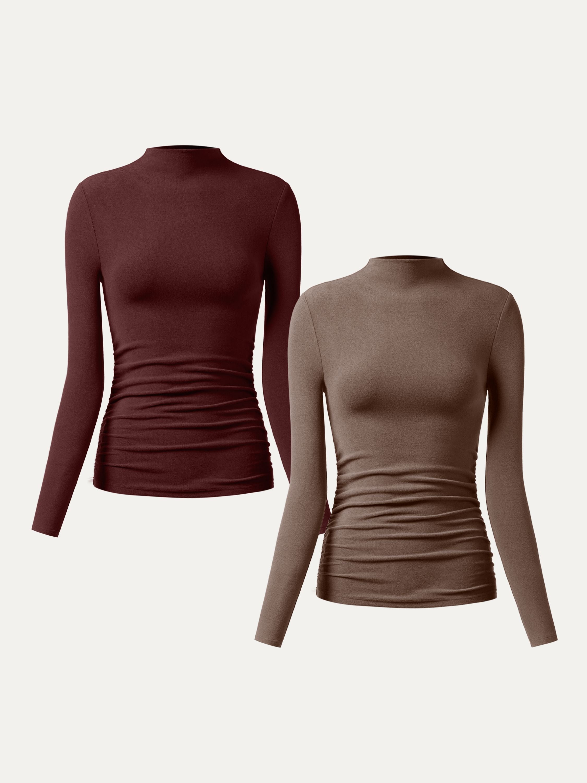 Top à col montant et côtés froncés Eco-Mousse® Off White – Femmes > Hauts > Chemises&Hauts | FormaLuxe