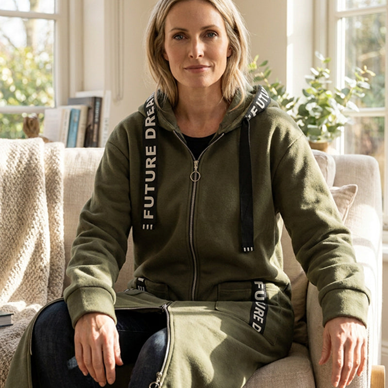 Oversize Sweatmantel Damen in Grün – entspannter Look | FormaLuxe