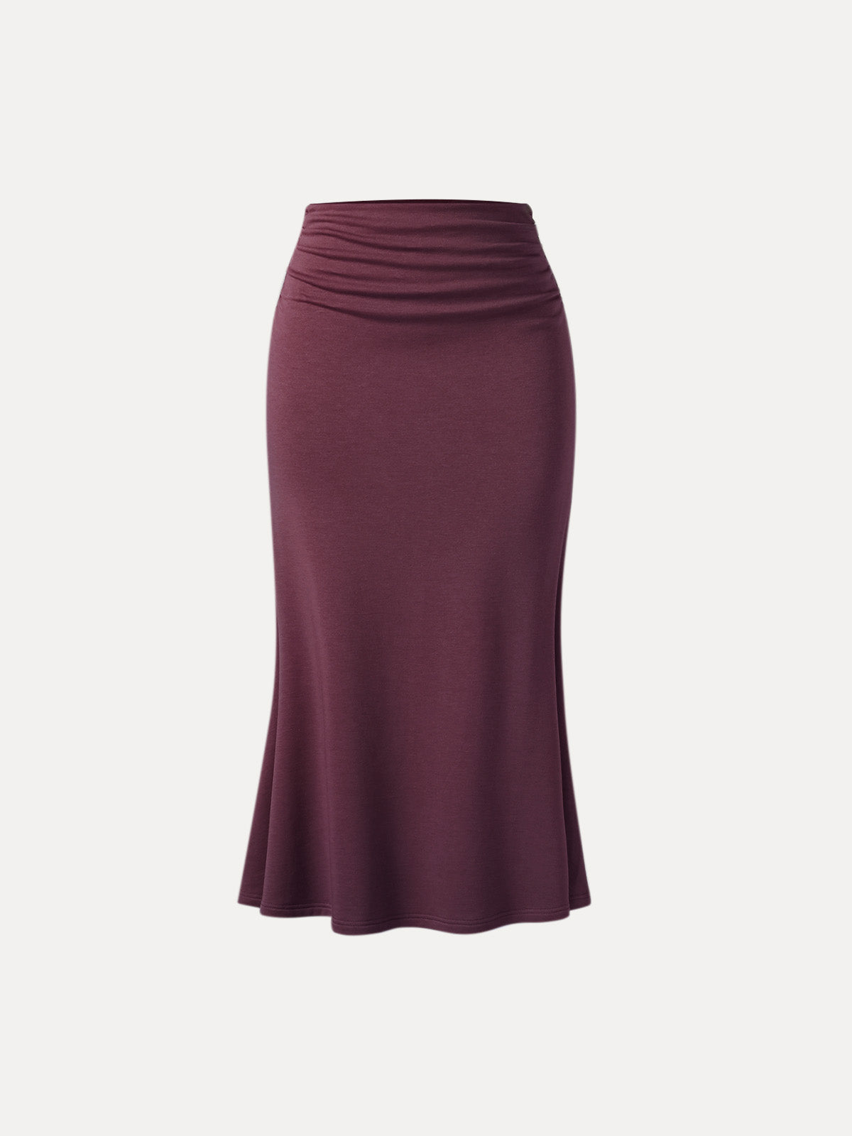 Jupe maxi sirène à côté froncé - Intérieur brossé Moss – Femmes > Bas > Jupes | FormaLuxe