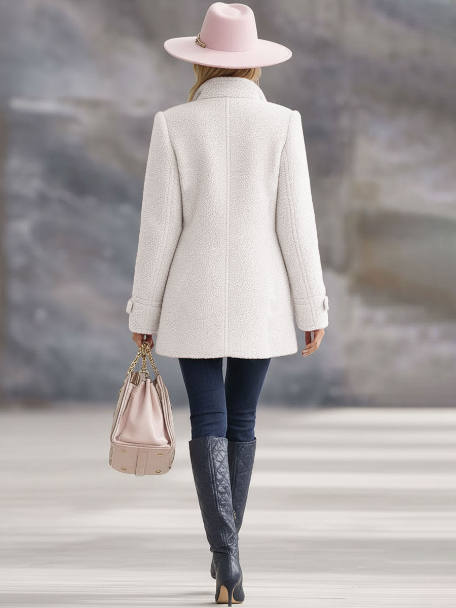 Lässige Vintage-Jacke aus rosa Polarfleece mit Reißverschluss Pink – Coat | FormaLuxe