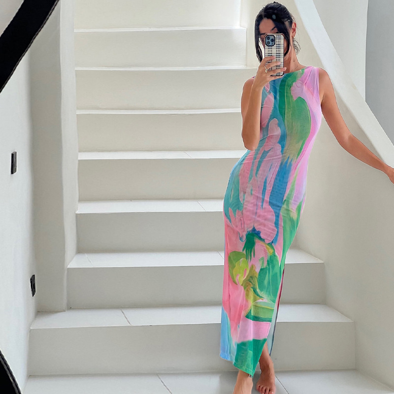Nola | Pastellfarbenes Maxikleid Mehrfarbig | FormaLuxe