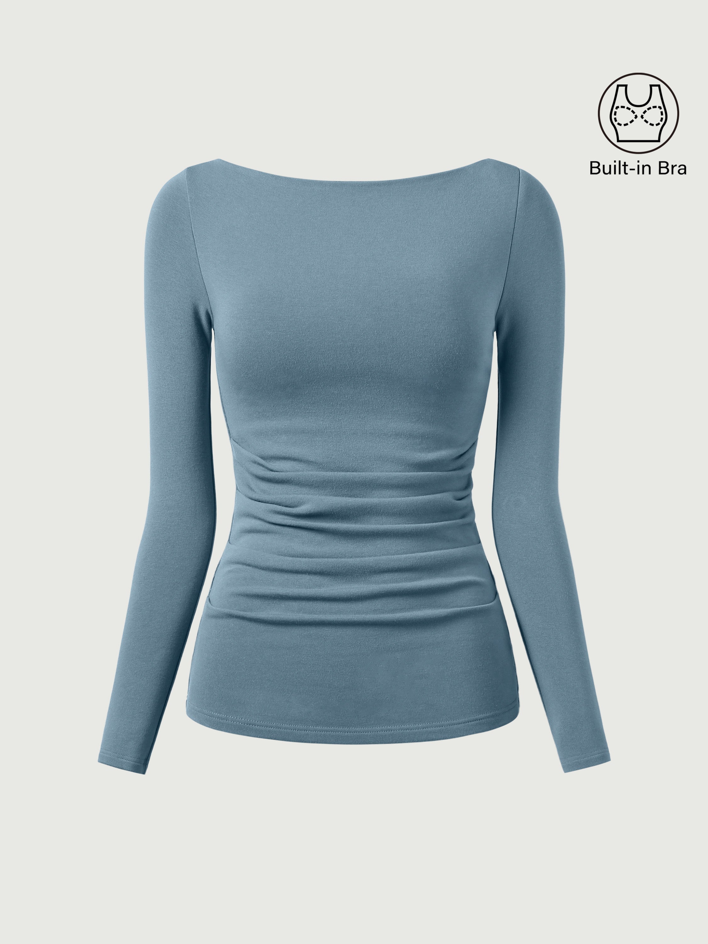 Haut Brami à col bateau Eco-Mousse® avec plis Espresso – Femmes > Hauts > Hauts de soutien-gorge | FormaLuxe