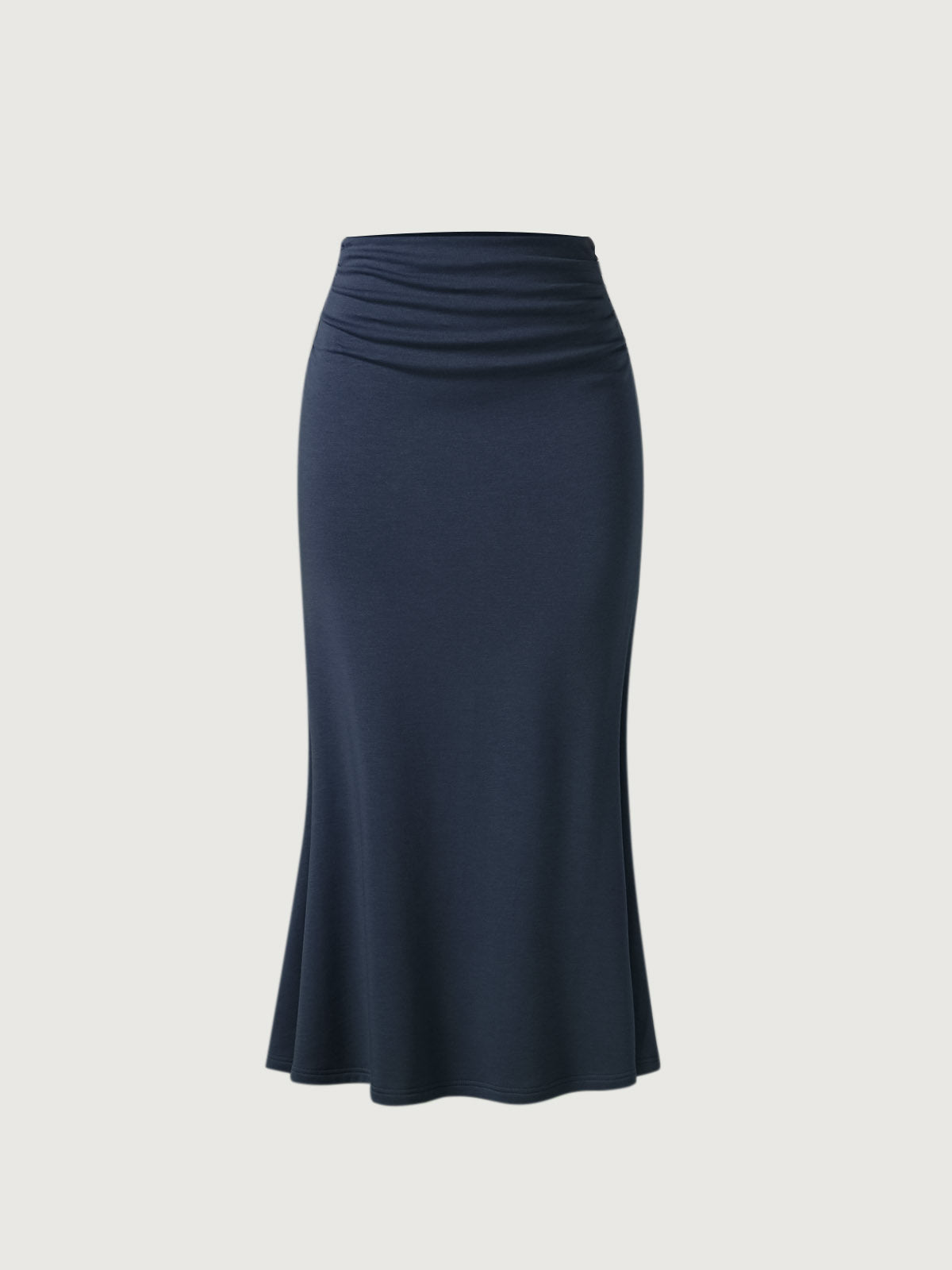 Jupe maxi sirène à côté froncé - Intérieur brossé Moss – Femmes > Bas > Jupes | FormaLuxe