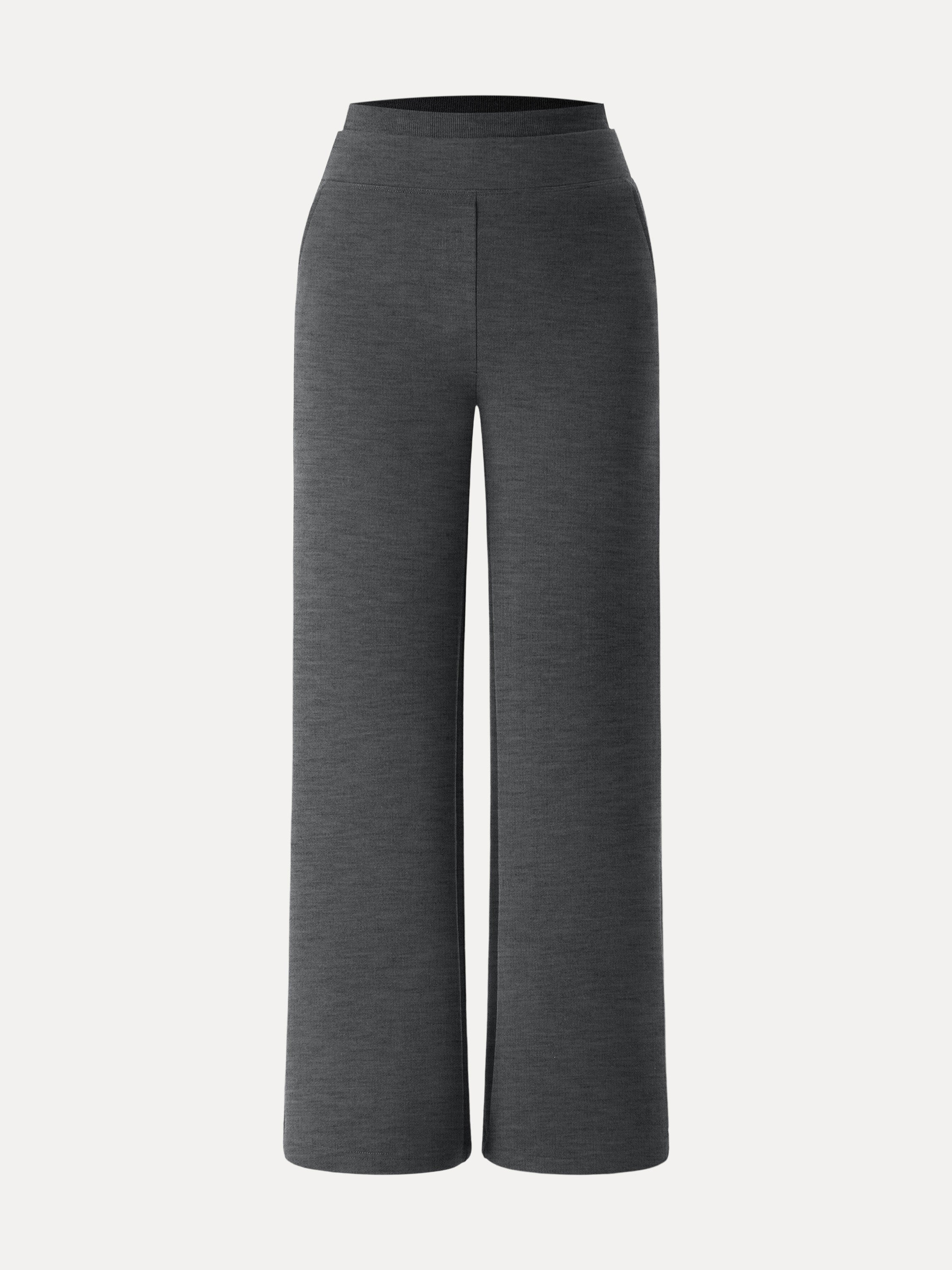 Double Waistband Straight Leg Pants with Pockets Heather Taupe – Women > Bottoms > Pants | FormaLuxe