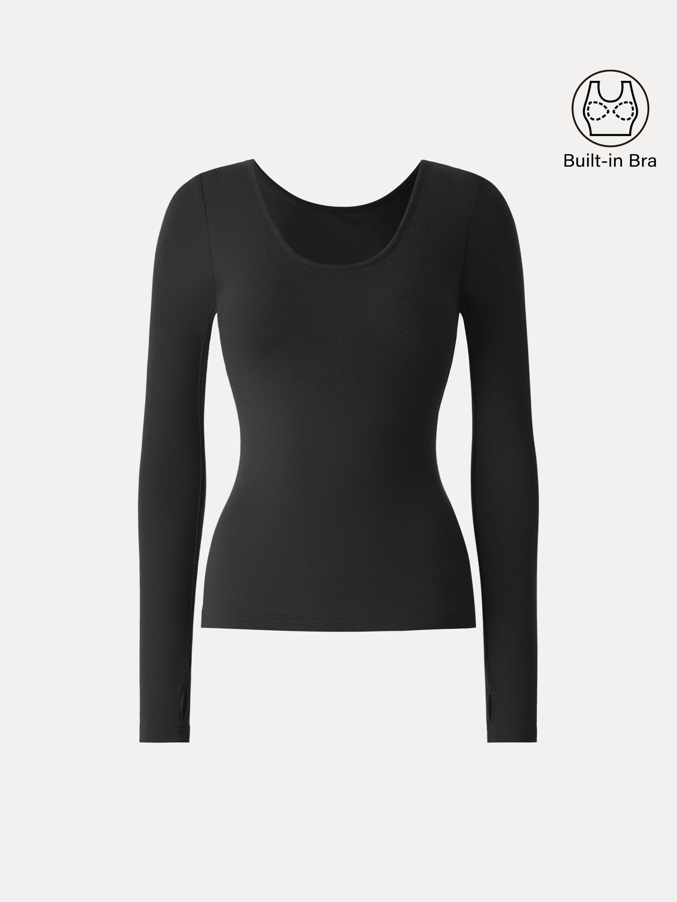 Lyocell Cashmere Scoop Neck Thumbhole Brami Rust Orange – Women > Tops > Bra Tops | FormaLuxe