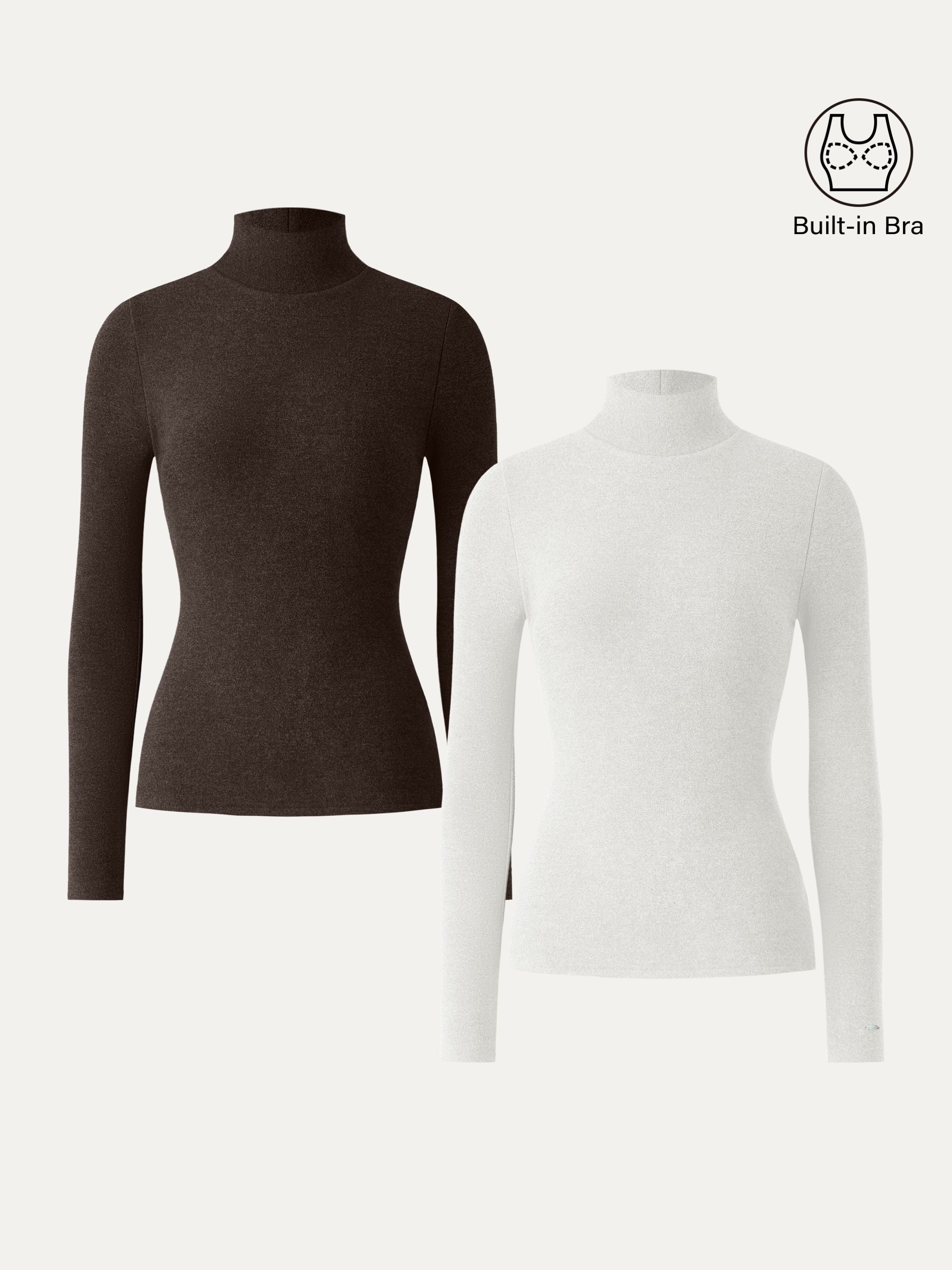 MaxWarm Turtleneck Long Sleeve Brami Heather Black – Women > Tops > Bra Tops | FormaLuxe