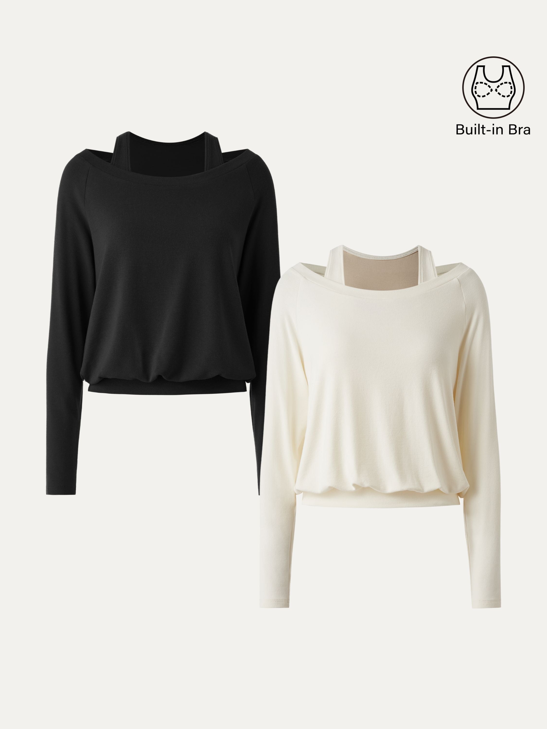 LiteWarm Multi-Wear Layering Brami Top Off White – Women > Tops > Bra Tops | FormaLuxe