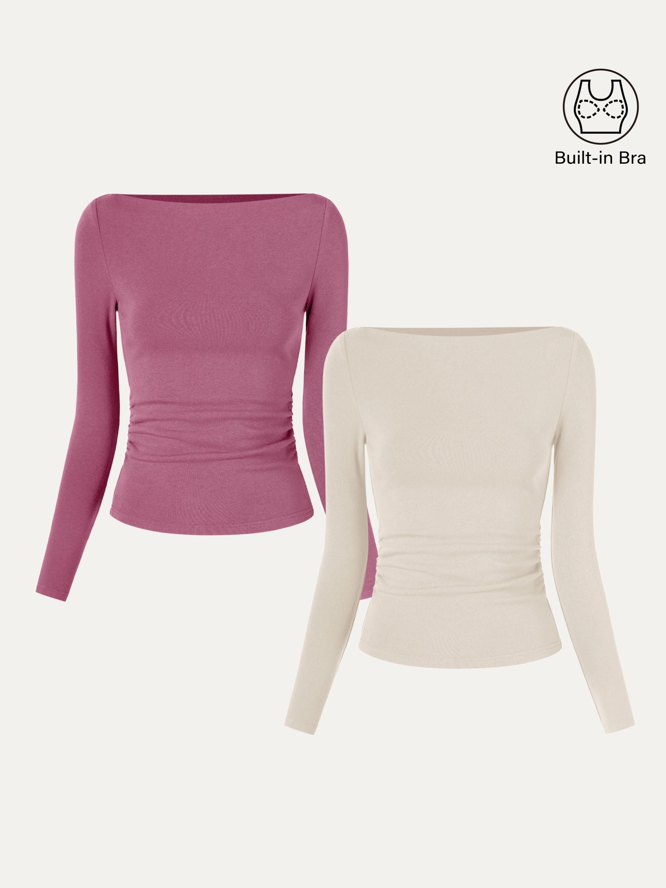 Modern Side Ruched Boatneck Brami Top Sea Glass – Women > Tops > Bra Tops | FormaLuxe