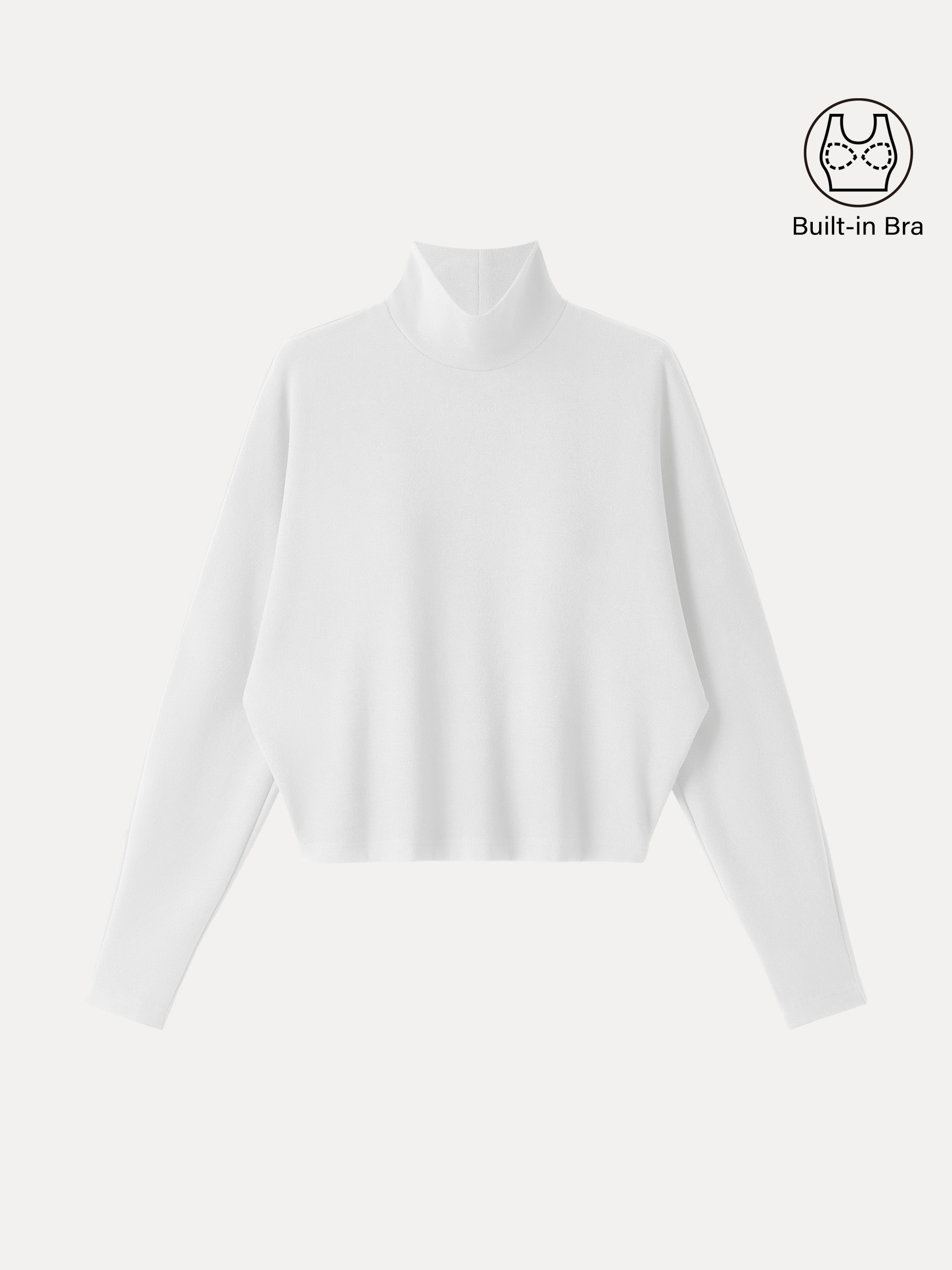 Cozy Warm Turtleneck Batwing Sleeve Brami Ruby Red – Women > Tops > Bra Tops | FormaLuxe