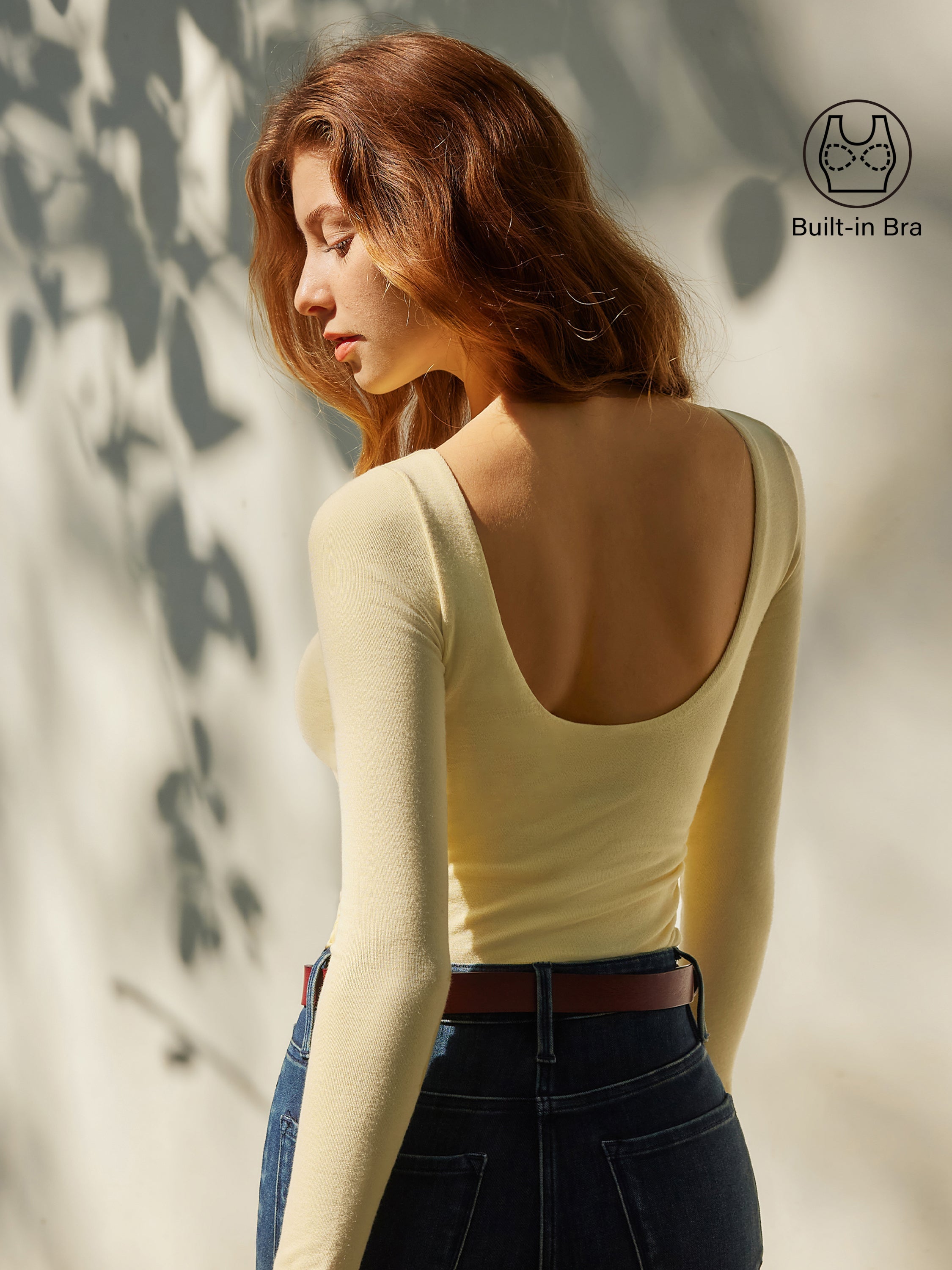 Open-Back Bandless Brami Top Butter Yellow – Women > Tops > Bra Tops | FormaLuxe