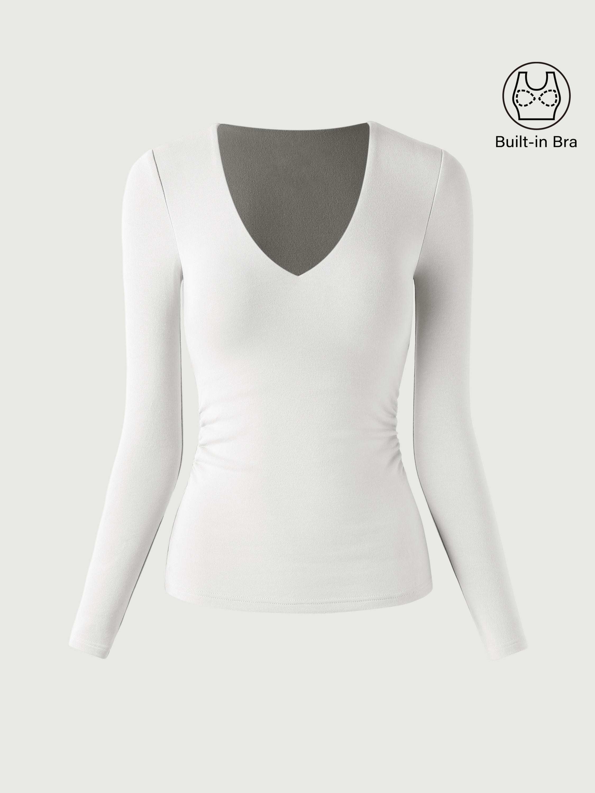 Haut Brami à encolure en V et côtés froncés Eco-Mousse®2.0 Espresso – Femmes > Hauts > Hauts de soutien-gorge | FormaLuxe