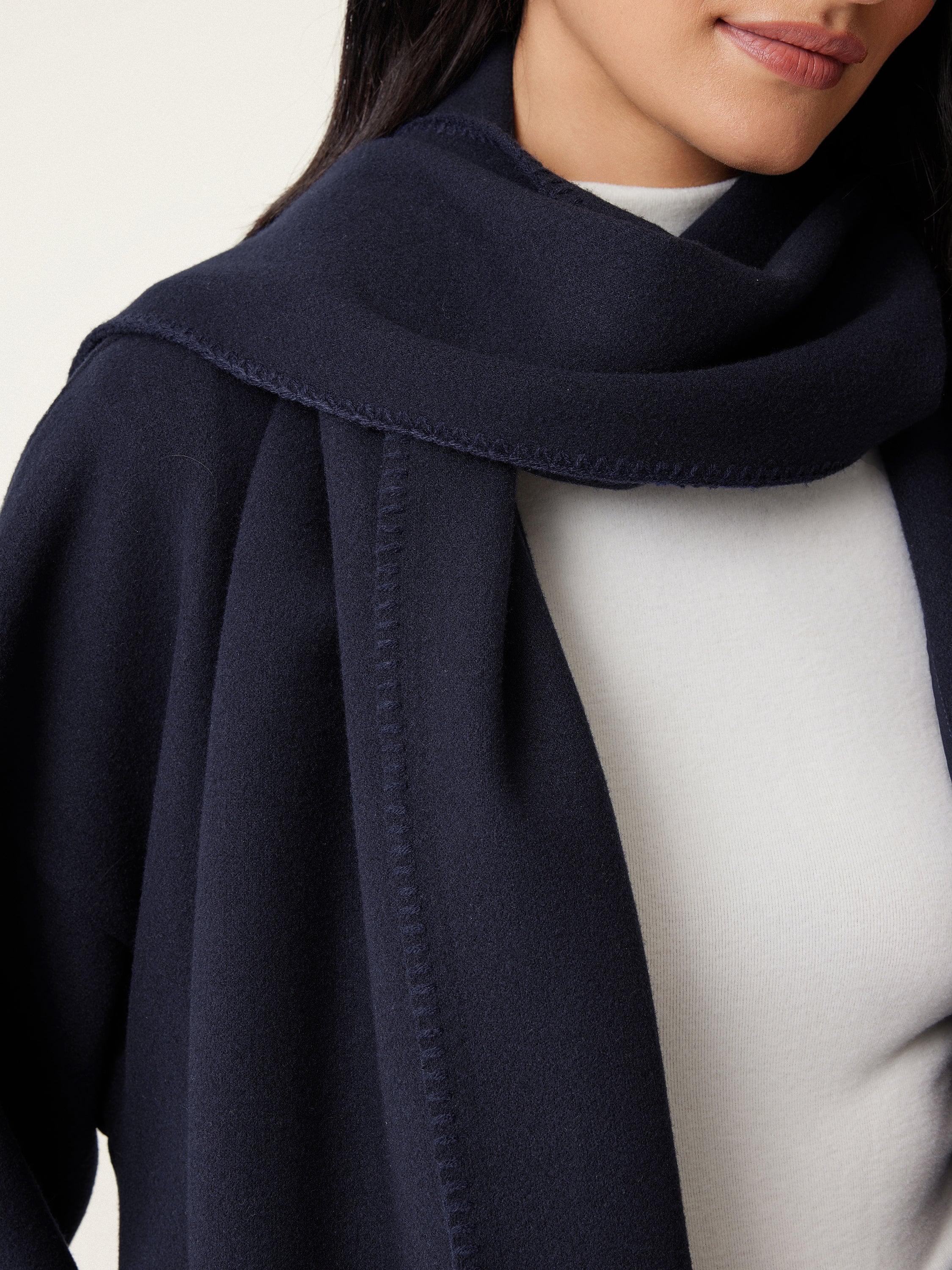 Oversized Scarf Jacket Black Navy – Women > Outerwear > Jackets & Coats | FormaLuxe