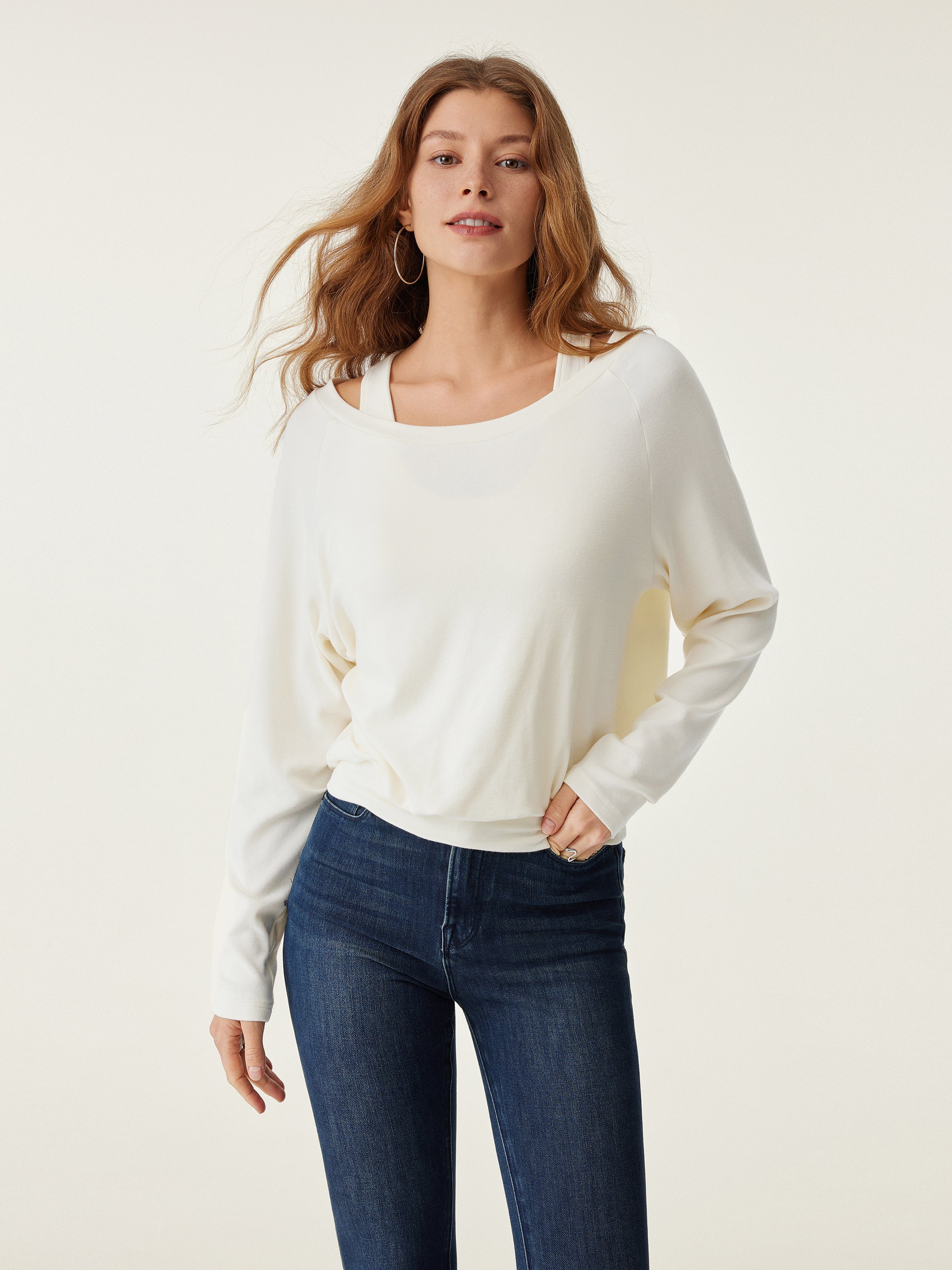 LiteWarm Multi-Wear Layering Brami Top Off White – Women > Tops > Bra Tops | FormaLuxe