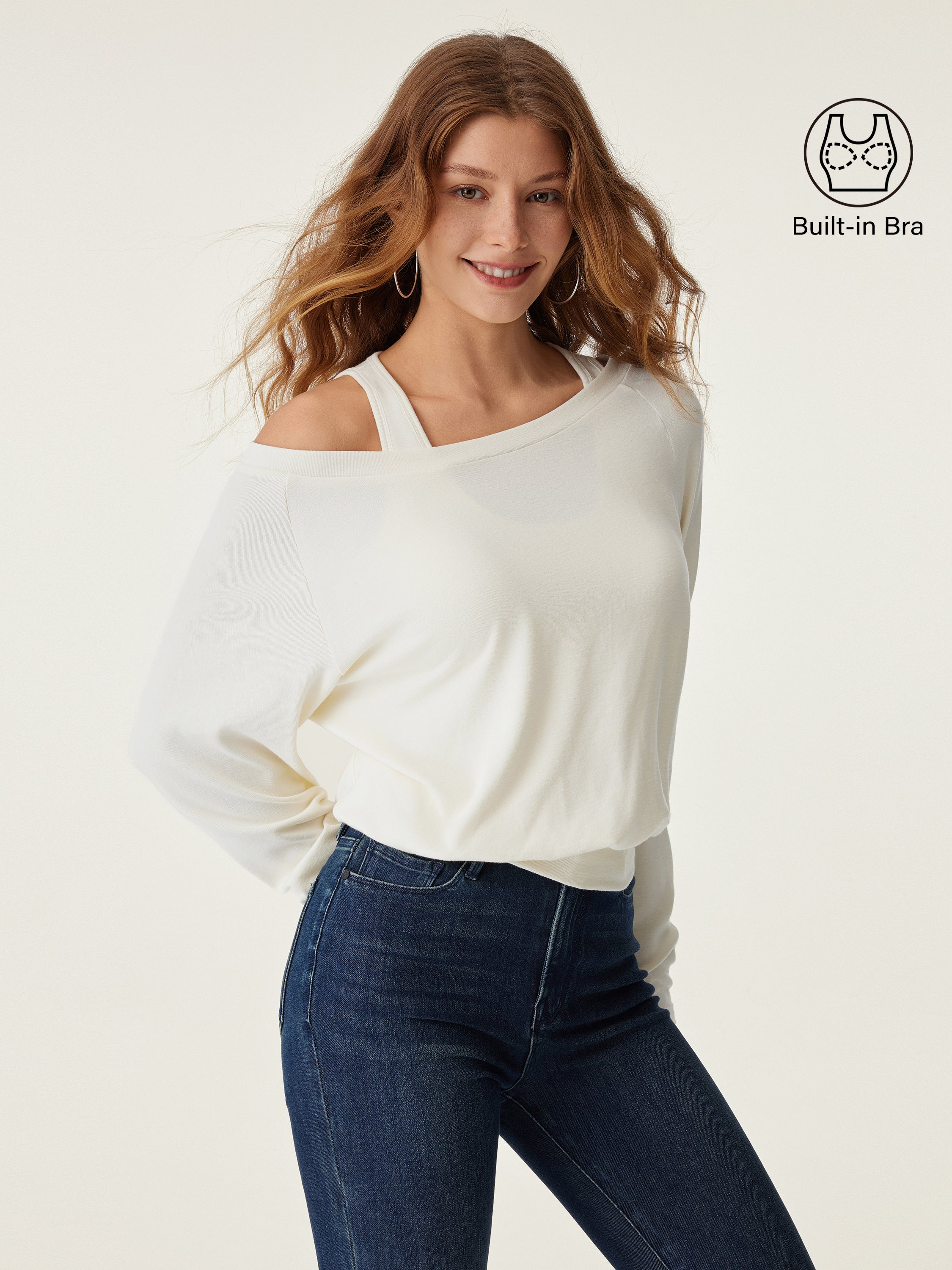 LiteWarm Multi-Wear Layering Brami Top Off White – Women > Tops > Bra Tops | FormaLuxe