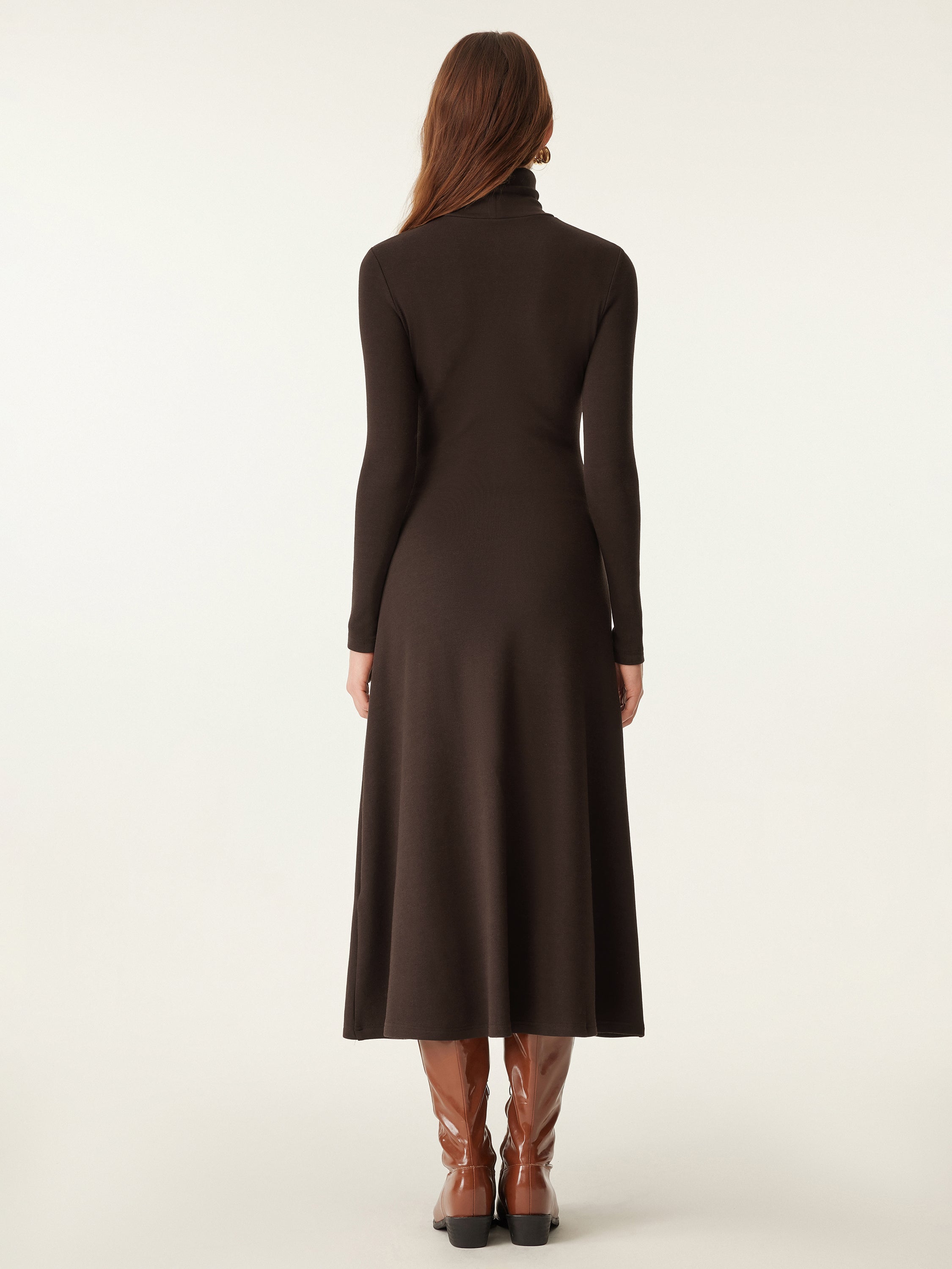MaxWarm Turtleneck Midi Dress Ruby Berry – Women > Dresses > Midi Dresses | FormaLuxe