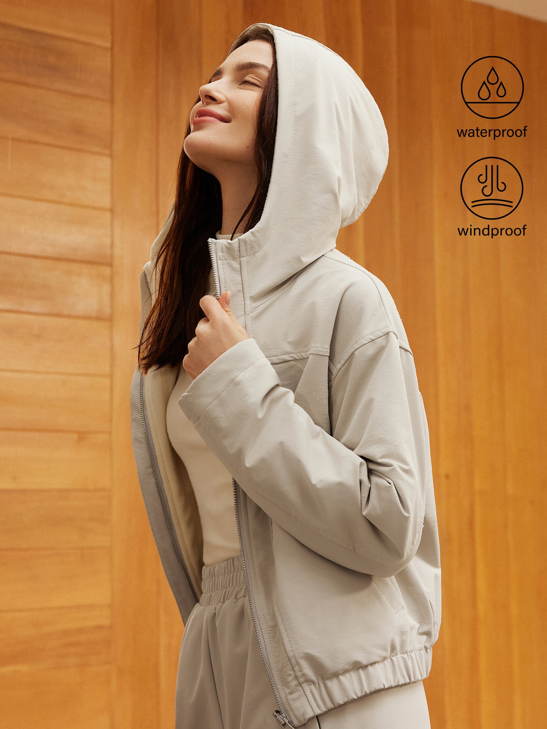 Veste à capuche réversible en polaire imperméable Gainsboro – Femmes > Vêtements d'extérieur > Vestes & Manteaux | FormaLuxe