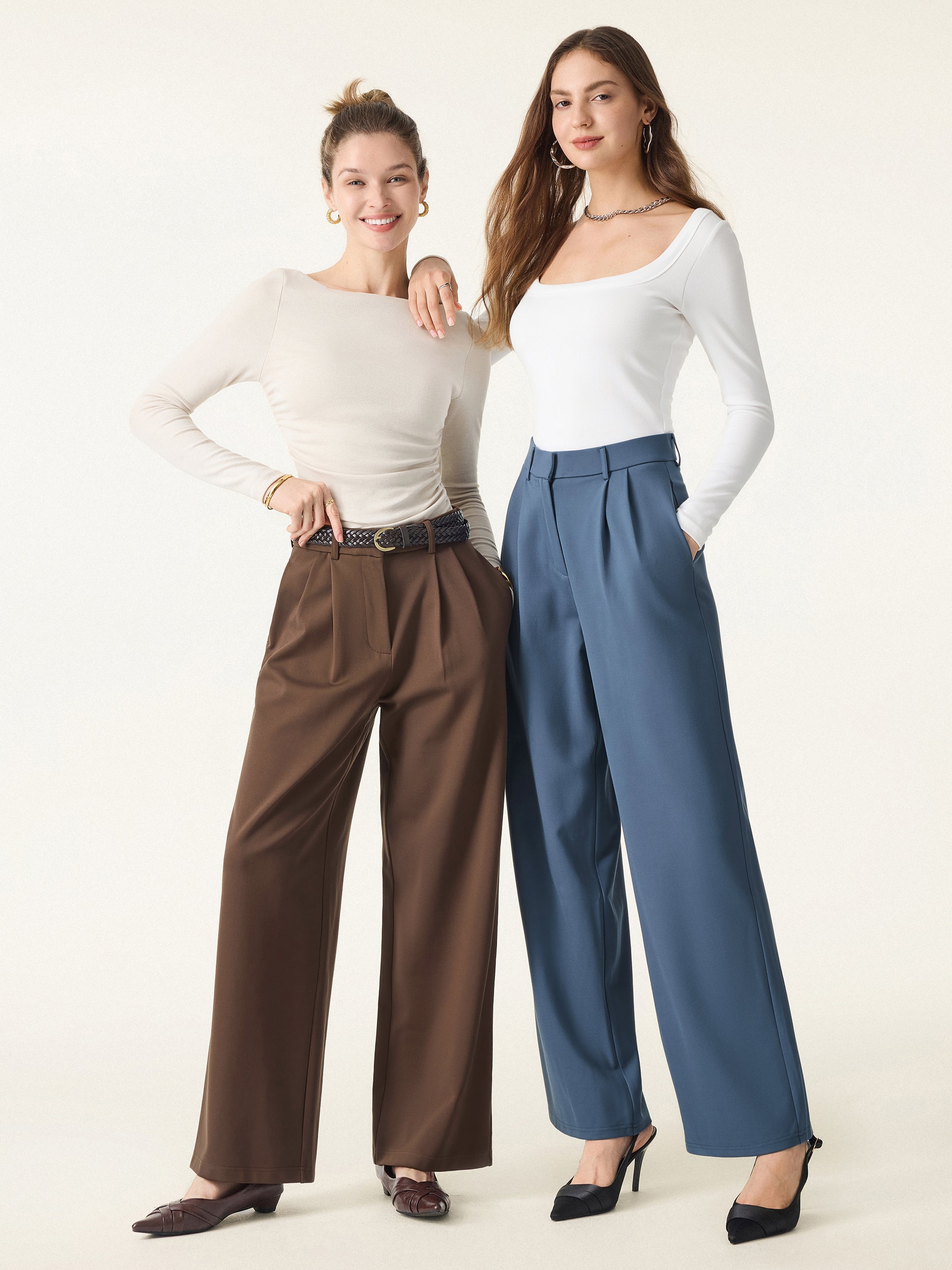 Breezy Wide Leg Pant with Pockets Pecan – Women > Bottoms > Pants | FormaLuxe