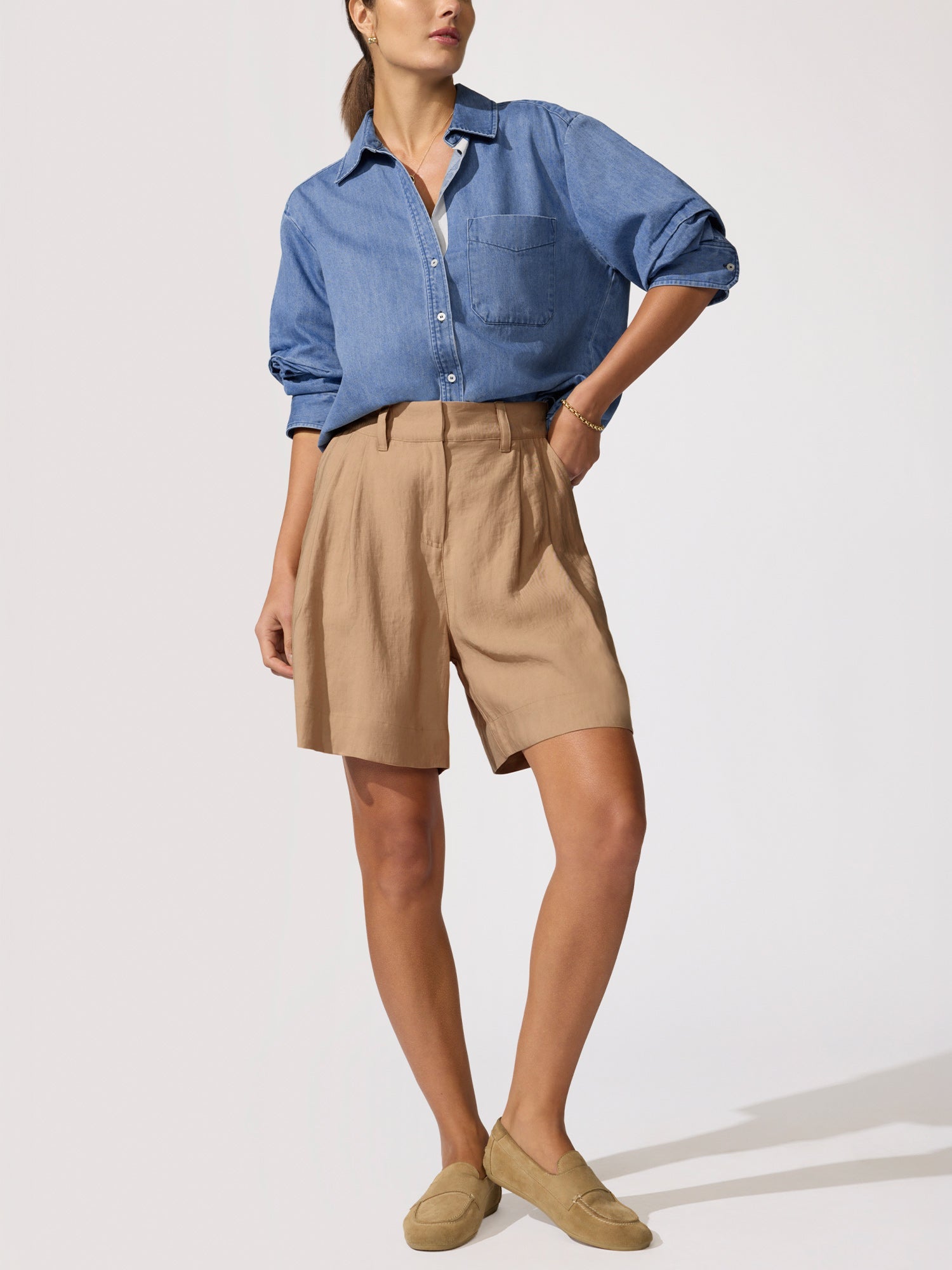 The Pia Denim Shirt – Tops | FormaLuxe