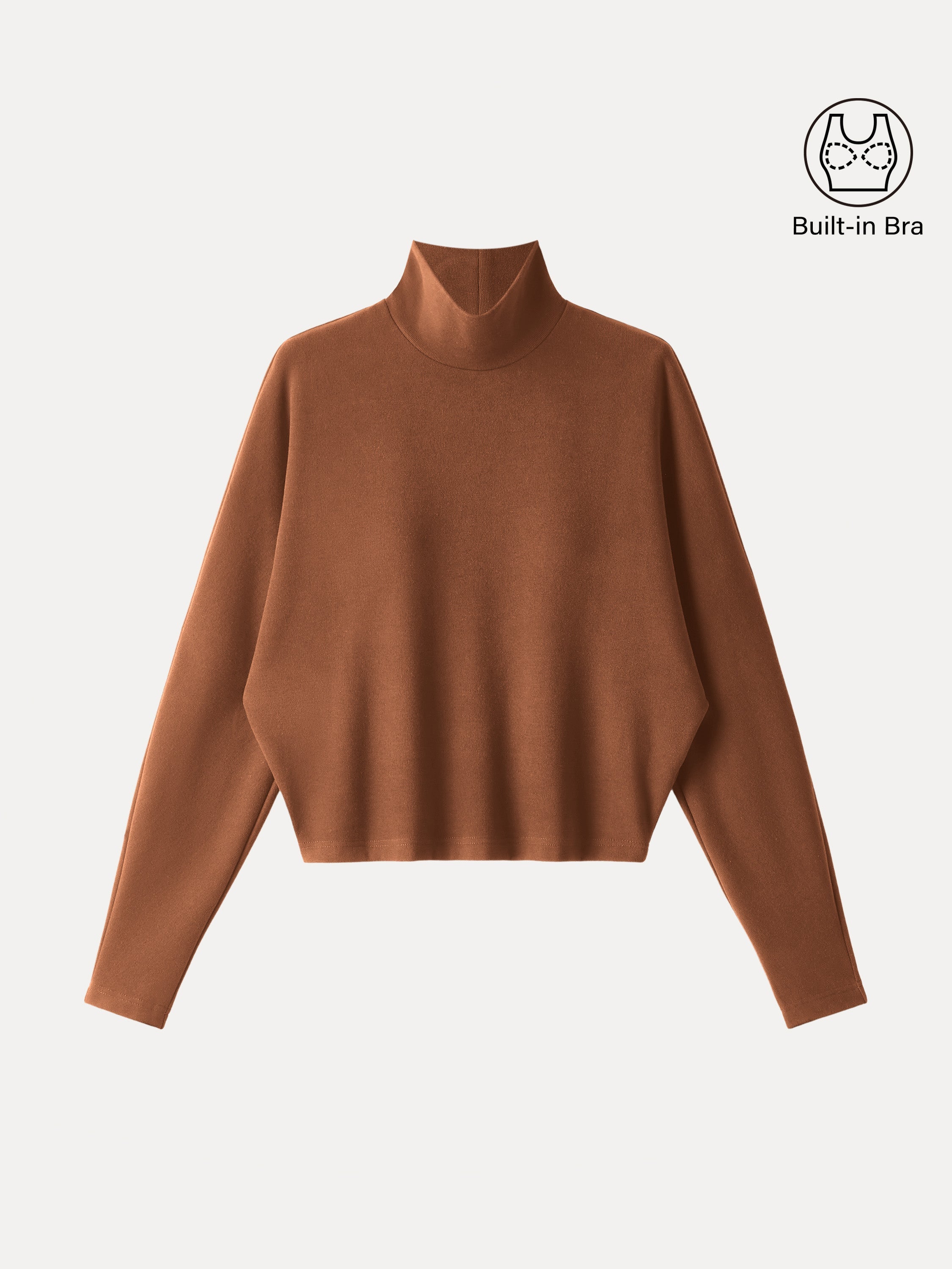 Cozy Warm Turtleneck Batwing Sleeve Brami Ruby Red – Women > Tops > Bra Tops | FormaLuxe