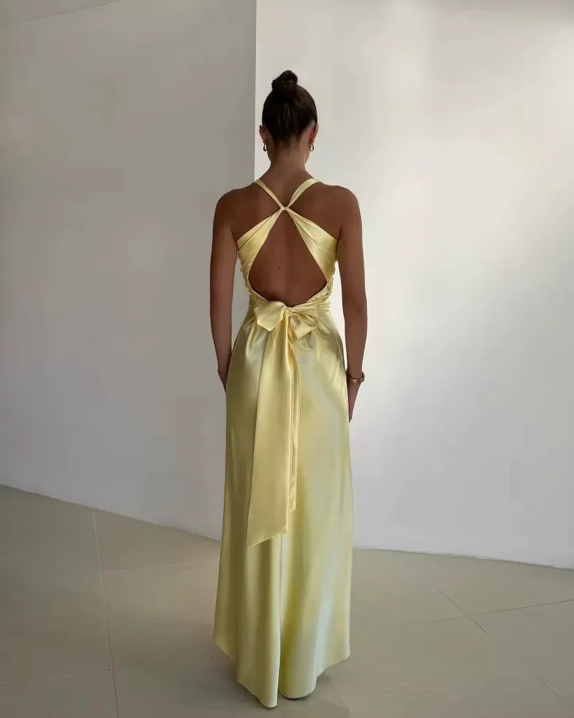 Kyla | Ärmelloses Maxikleid Yellow | FormaLuxe