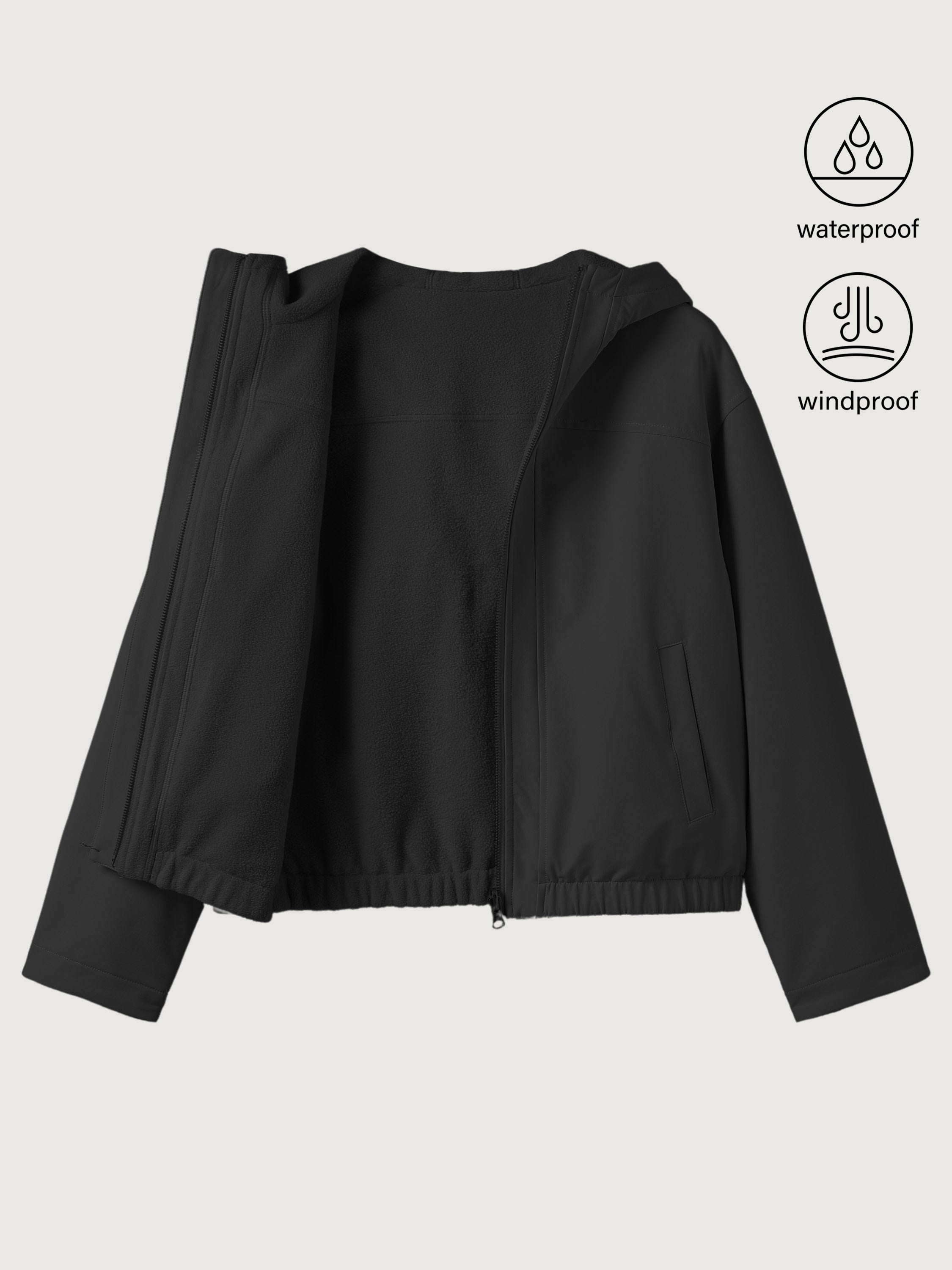 Veste à capuche réversible en polaire imperméable Gainsboro – Femmes > Vêtements d'extérieur > Vestes & Manteaux | FormaLuxe