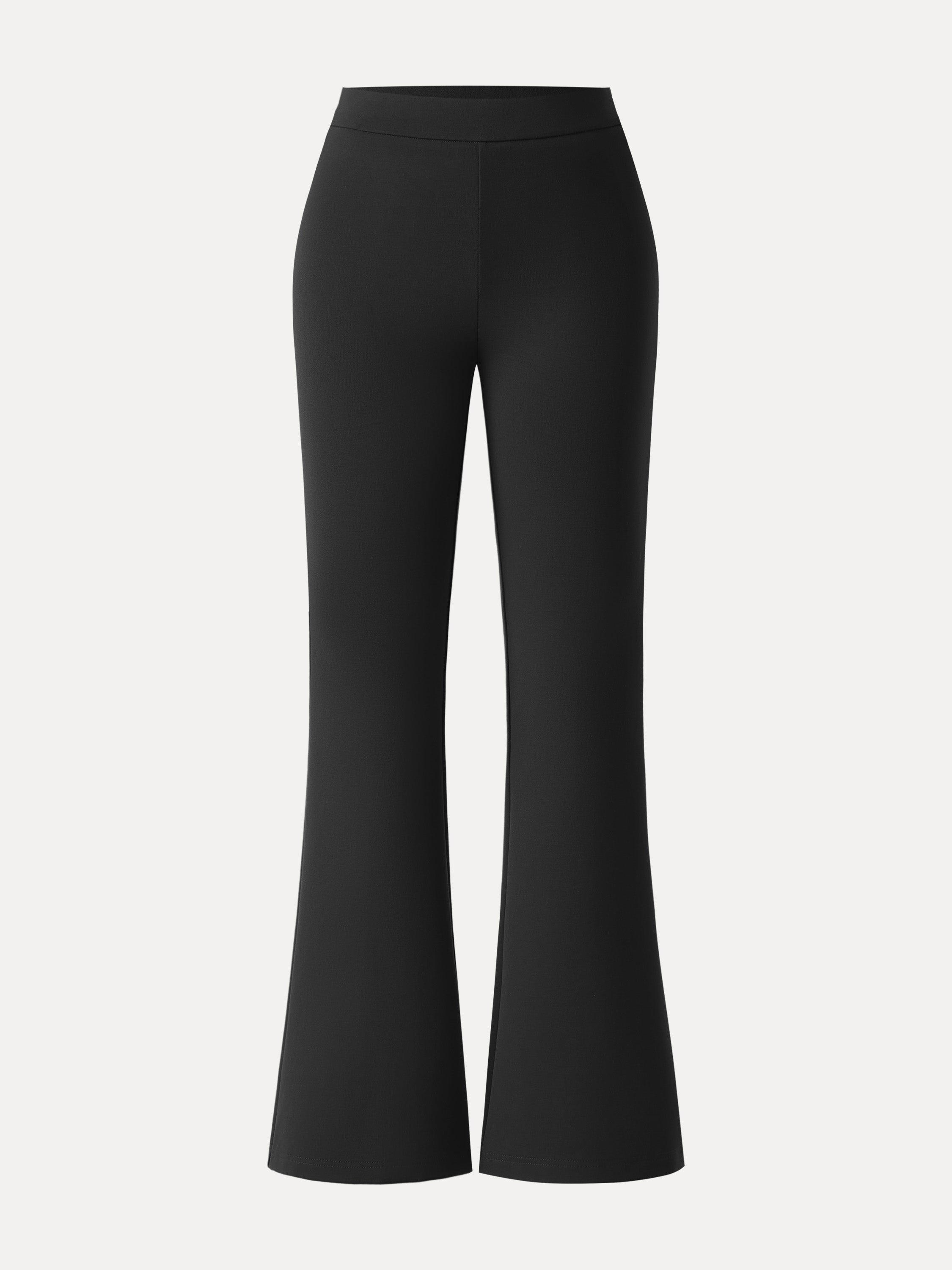 Slimming Ponte High Rise Pull-on Flared Pants Black – Women > Bottoms > Pants | FormaLuxe