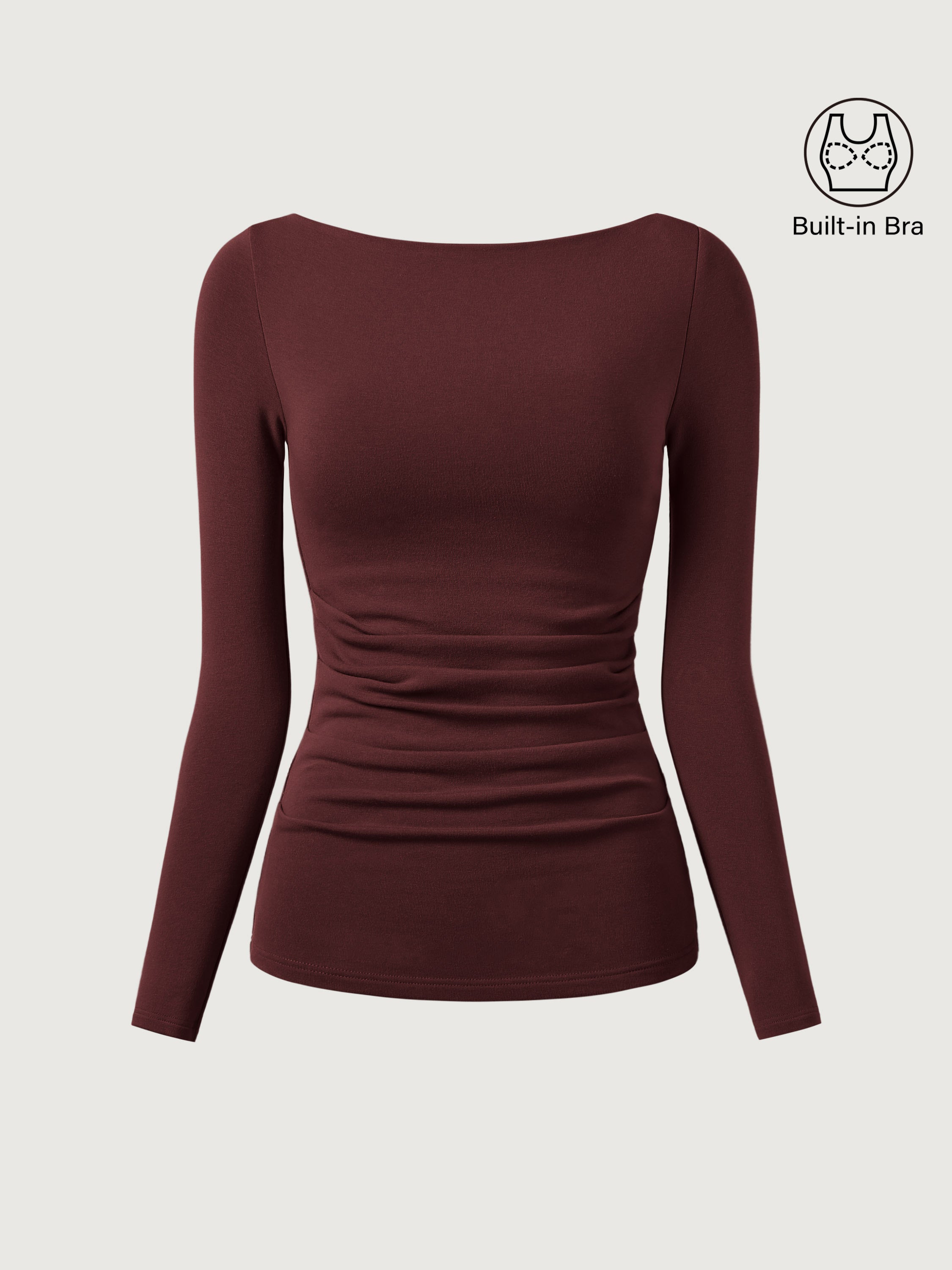 Haut Brami à col bateau Eco-Mousse® avec plis Espresso – Femmes > Hauts > Hauts de soutien-gorge | FormaLuxe