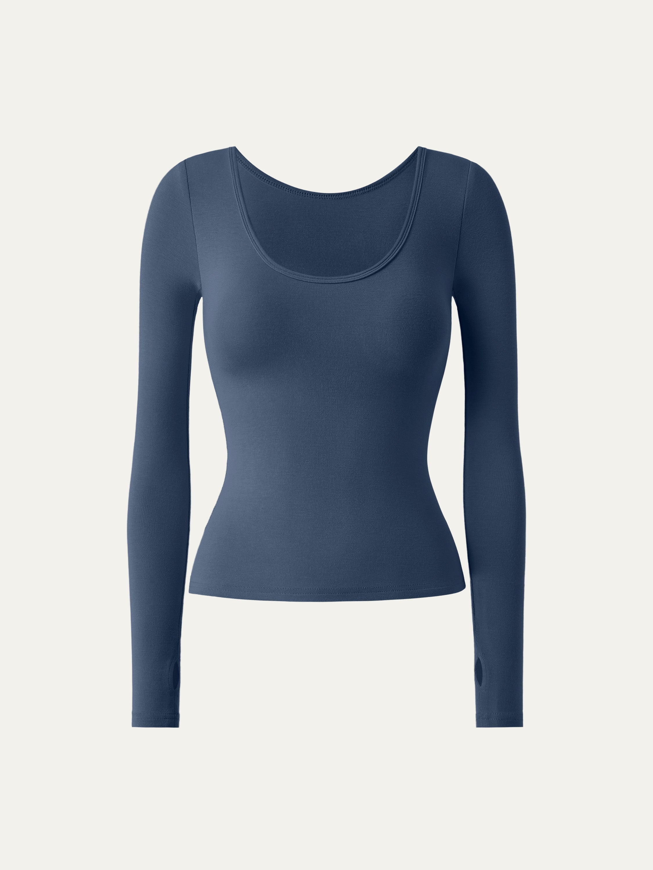 Essential Lyocell Cashmere Multi-Wear Long Sleeve Top with Thumbholes Black – Women > Tops > Shirts&Tops | FormaLuxe