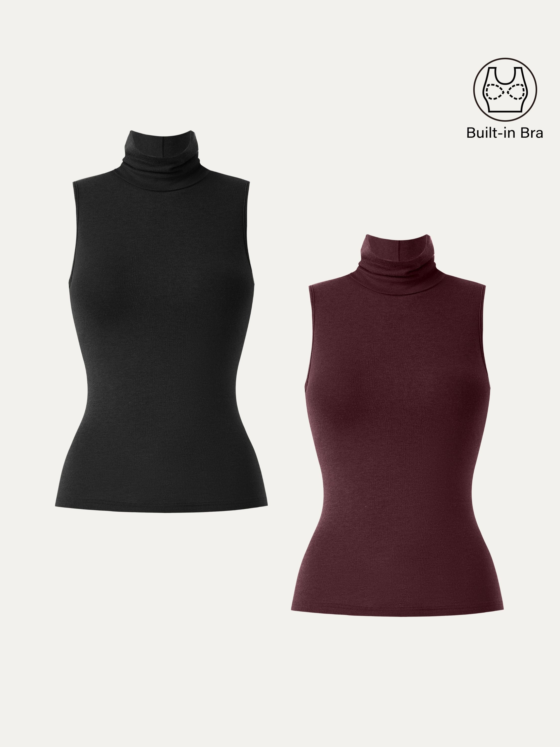 Lyocell Cashmere Sleeveless Turtleneck Brami Heather Grey – Women > Tops > Bra Tops | FormaLuxe