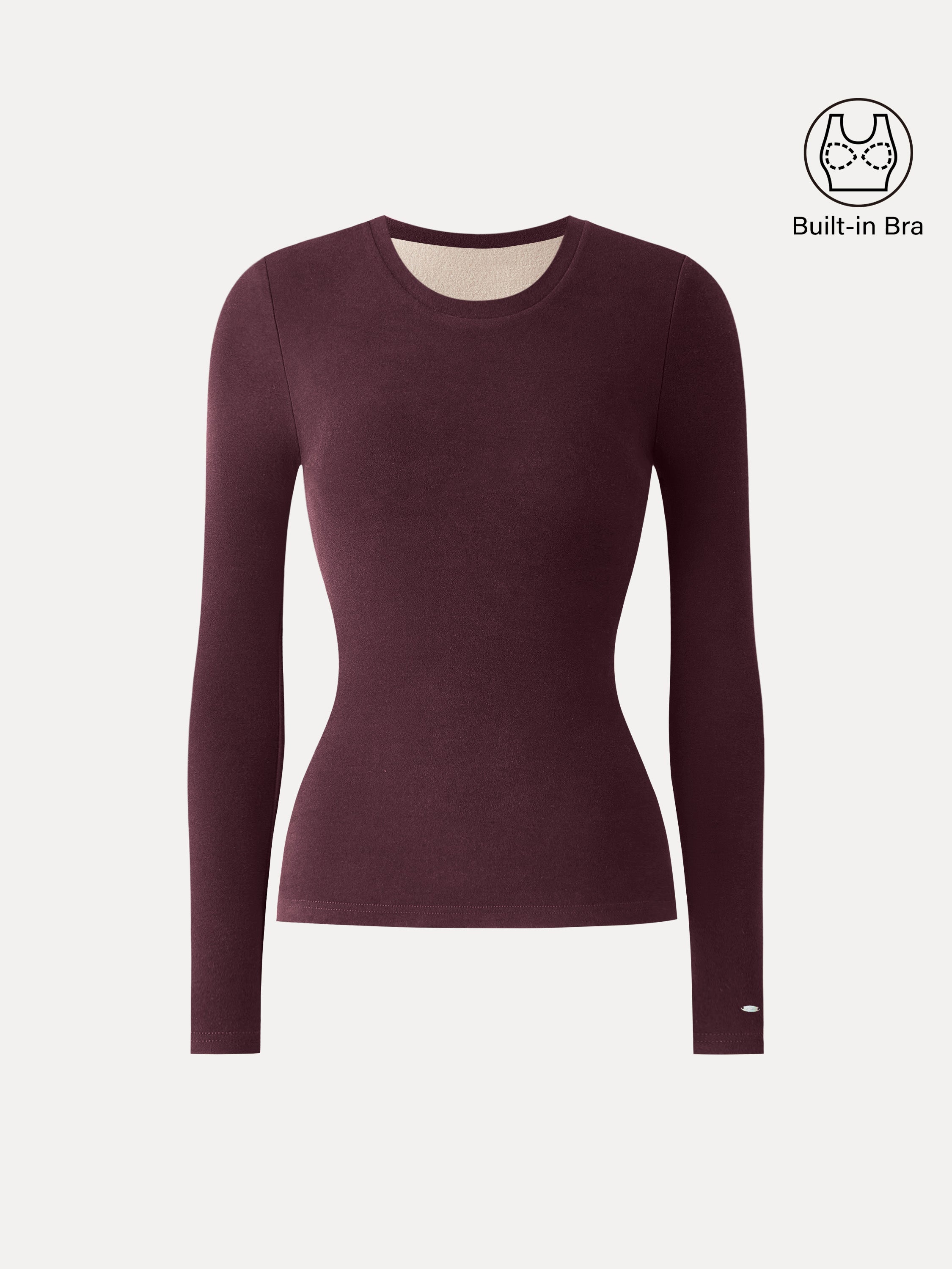 MaxWarm Crewneck Long Sleeve Brami Smoky Navy – Women > Tops > Bra Tops | FormaLuxe