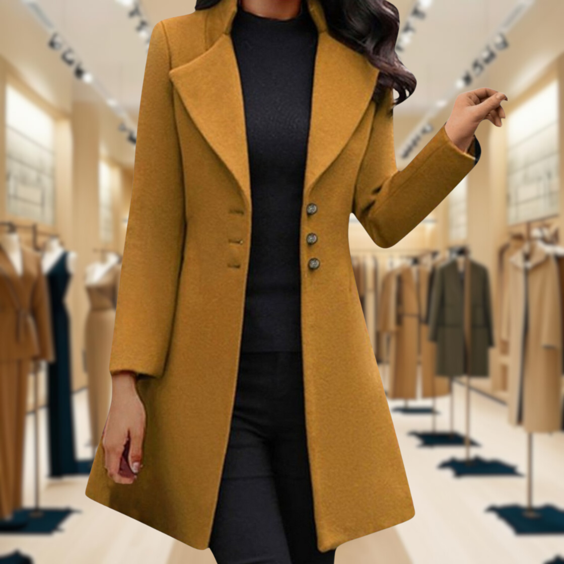 Venzi | Langarmmantel Schwarz – Coat | FormaLuxe