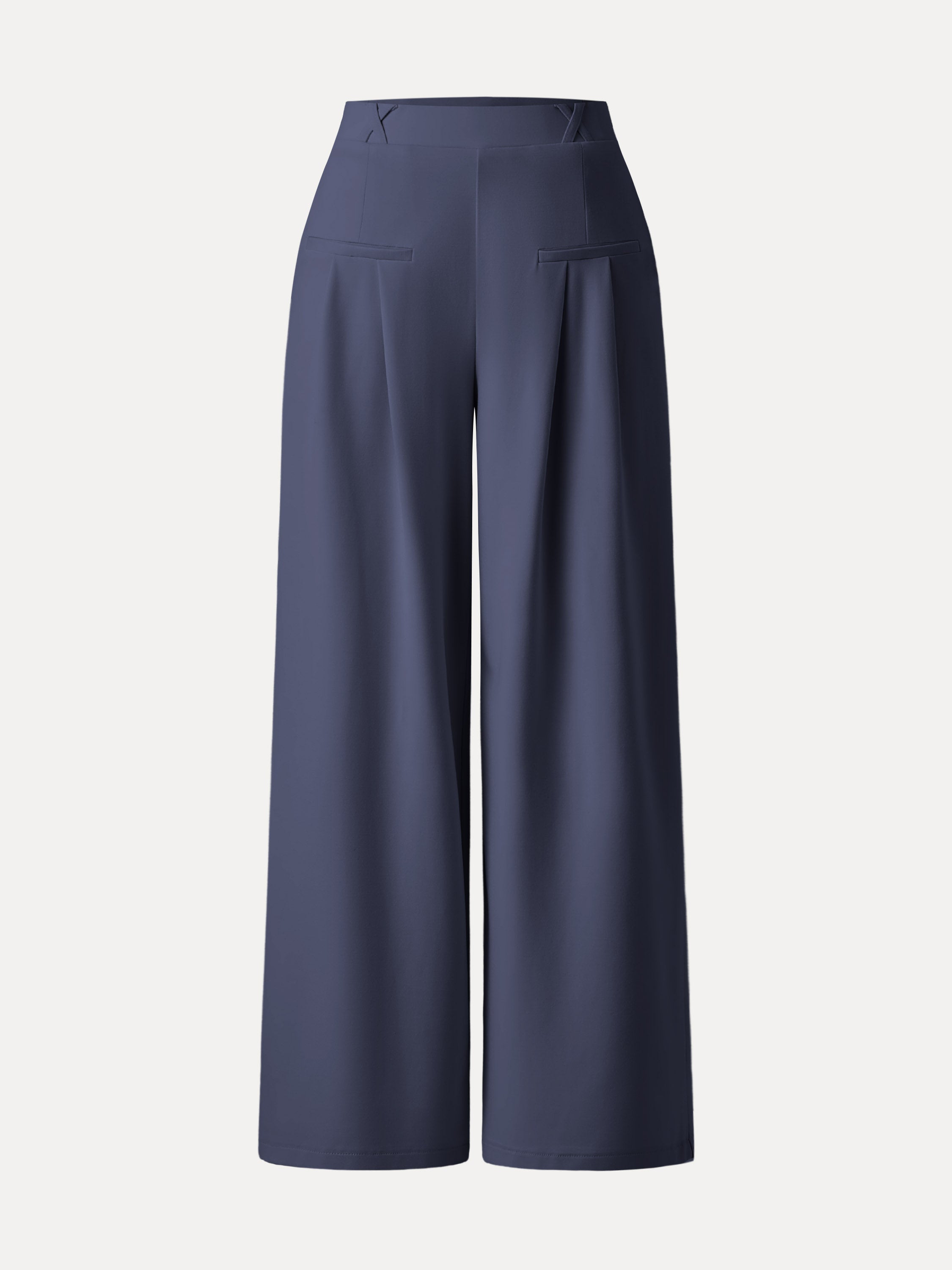 Drapey Bamboo Ponte Mid Rise Wide Leg Trouser with Pockets Black – Women > Bottoms > Pants | FormaLuxe