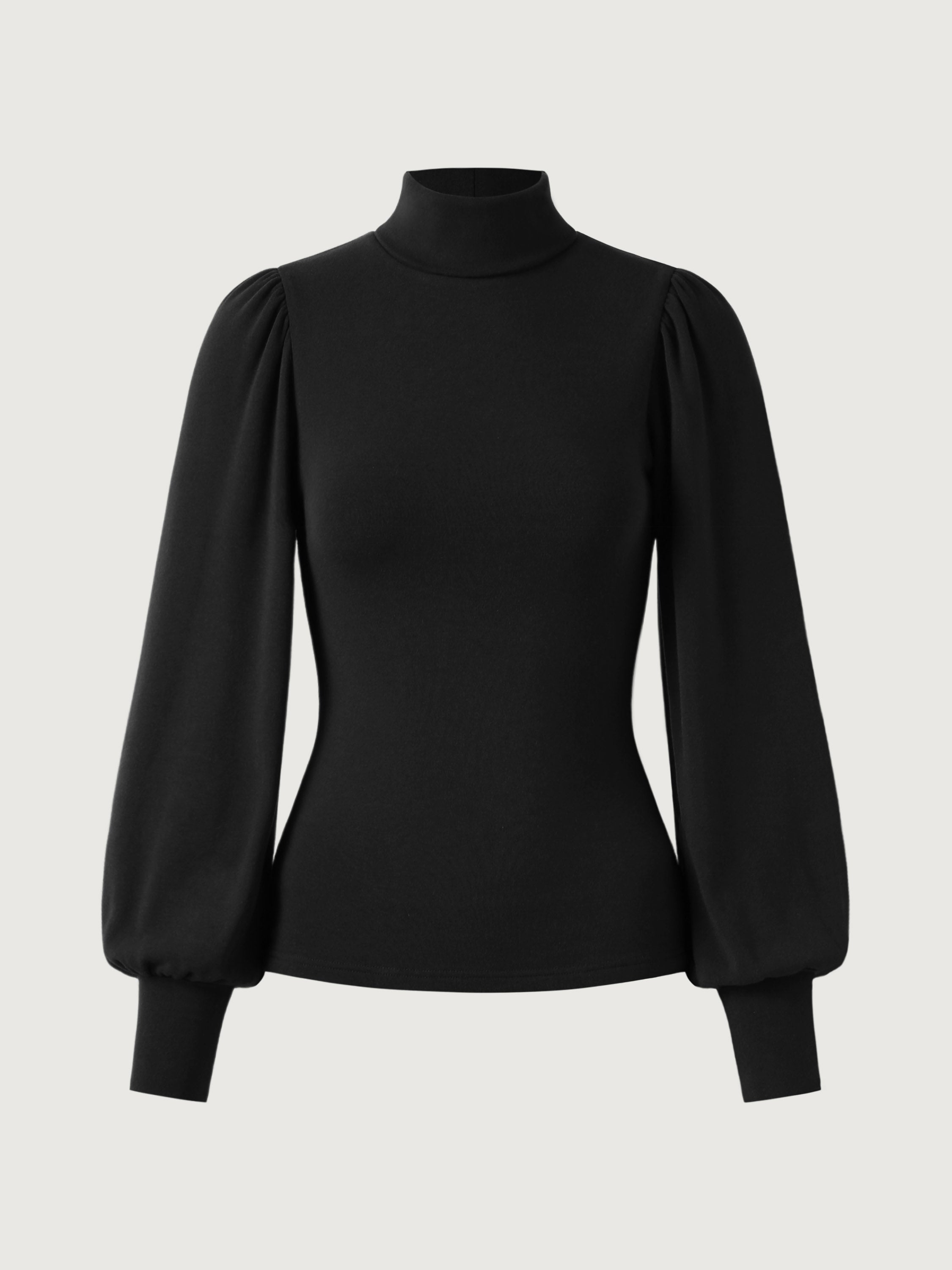 Haut à manches bouffantes à col roulé Eco-Mousse®2.0 Midnight Navy – Femmes > Hauts > Chemises&Hauts | FormaLuxe