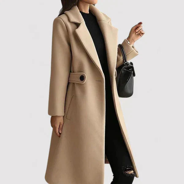 Alison | Der Gürteltop Eleganzmantel Beige – coat | FormaLuxe