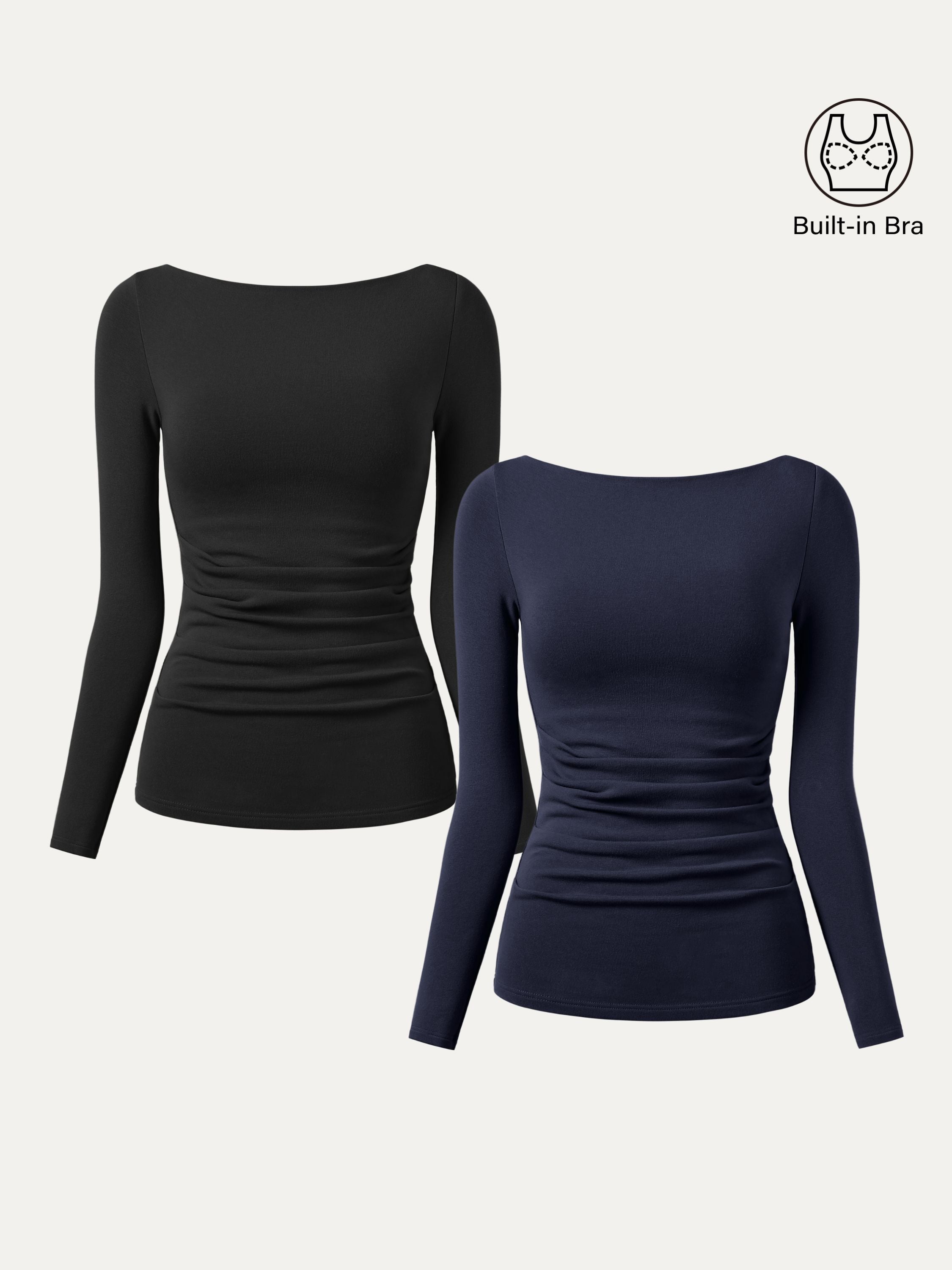 Haut Brami à col bateau Eco-Mousse® avec plis Espresso – Femmes > Hauts > Hauts de soutien-gorge | FormaLuxe
