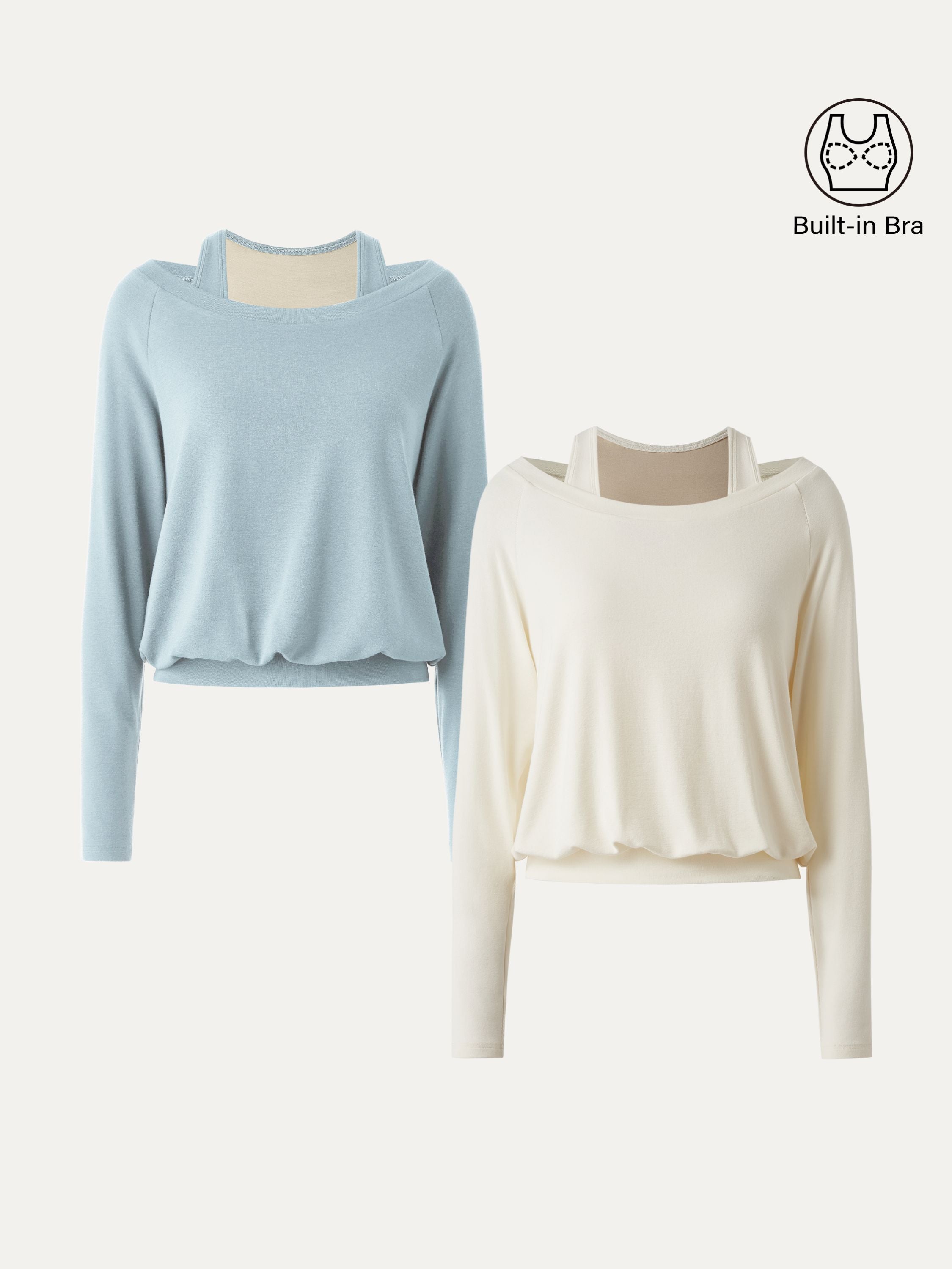 LiteWarm Multi-Wear Layering Brami Top Off White – Women > Tops > Bra Tops | FormaLuxe