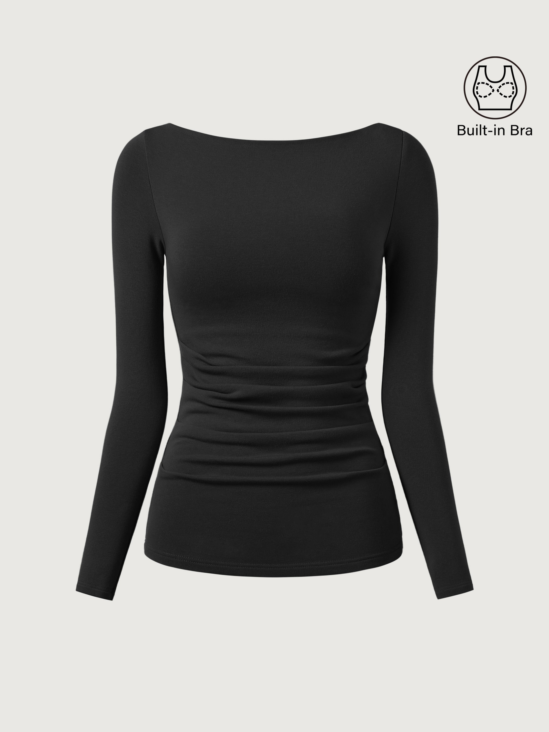 Haut Brami à col bateau Eco-Mousse® avec plis Espresso – Femmes > Hauts > Hauts de soutien-gorge | FormaLuxe